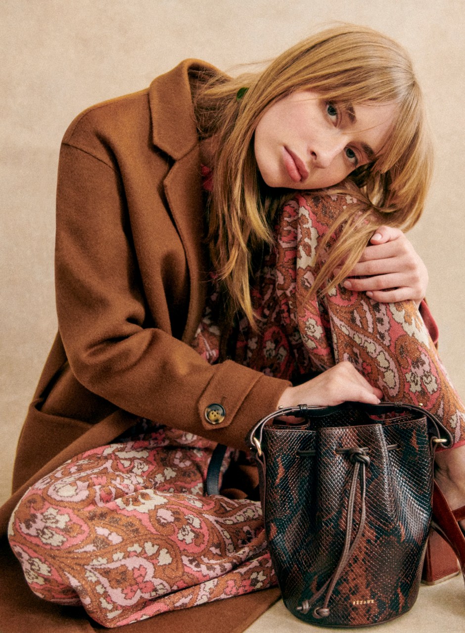 Mini Farrow Bag Brown Python Print