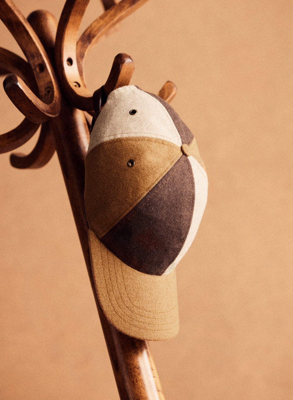 Chase Patchwork Flanelle Hat Camel Colored