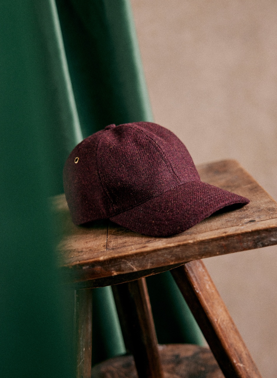 Chase Tweed Cap Burgundy