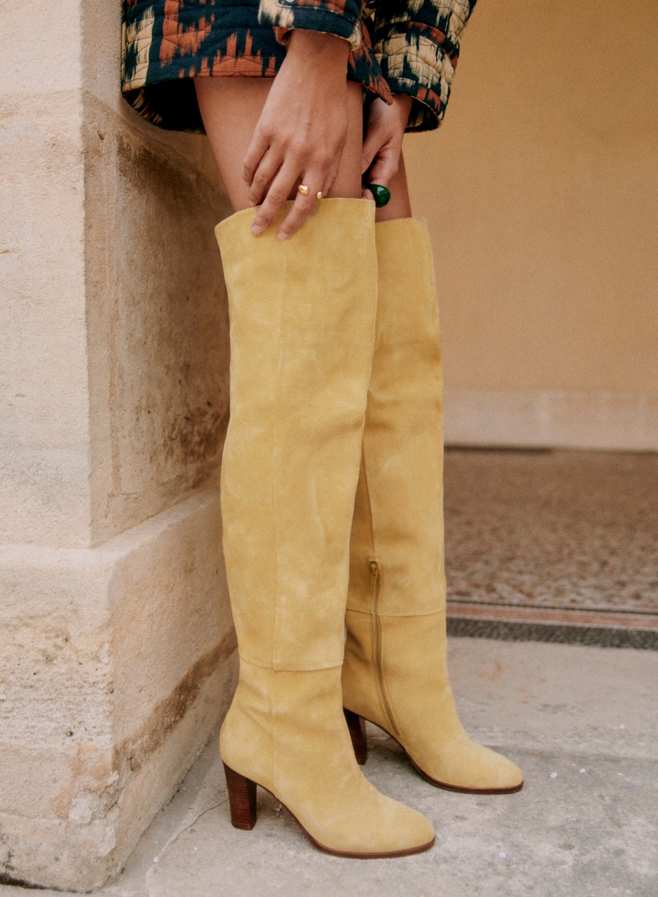 Anaelle Thigh High Boots Lemon