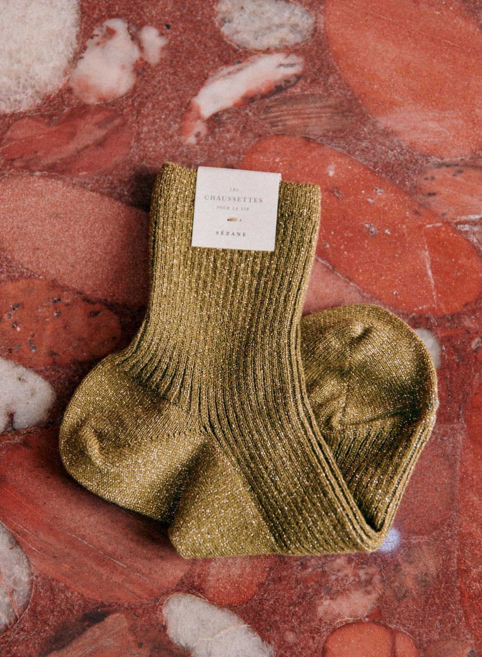 Lurex Socks Khaki