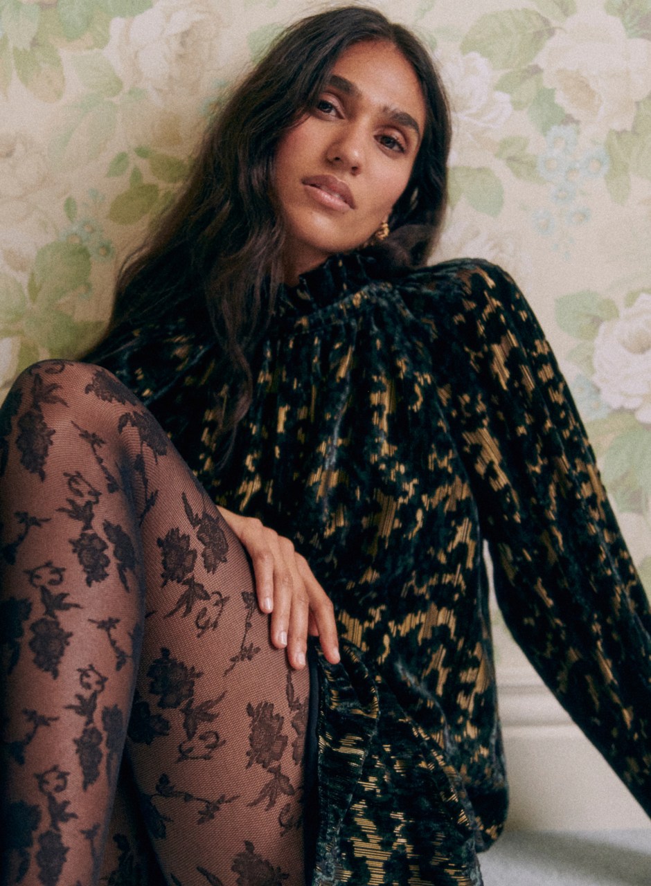 Jeannie Dress Bottle Green Jacquard