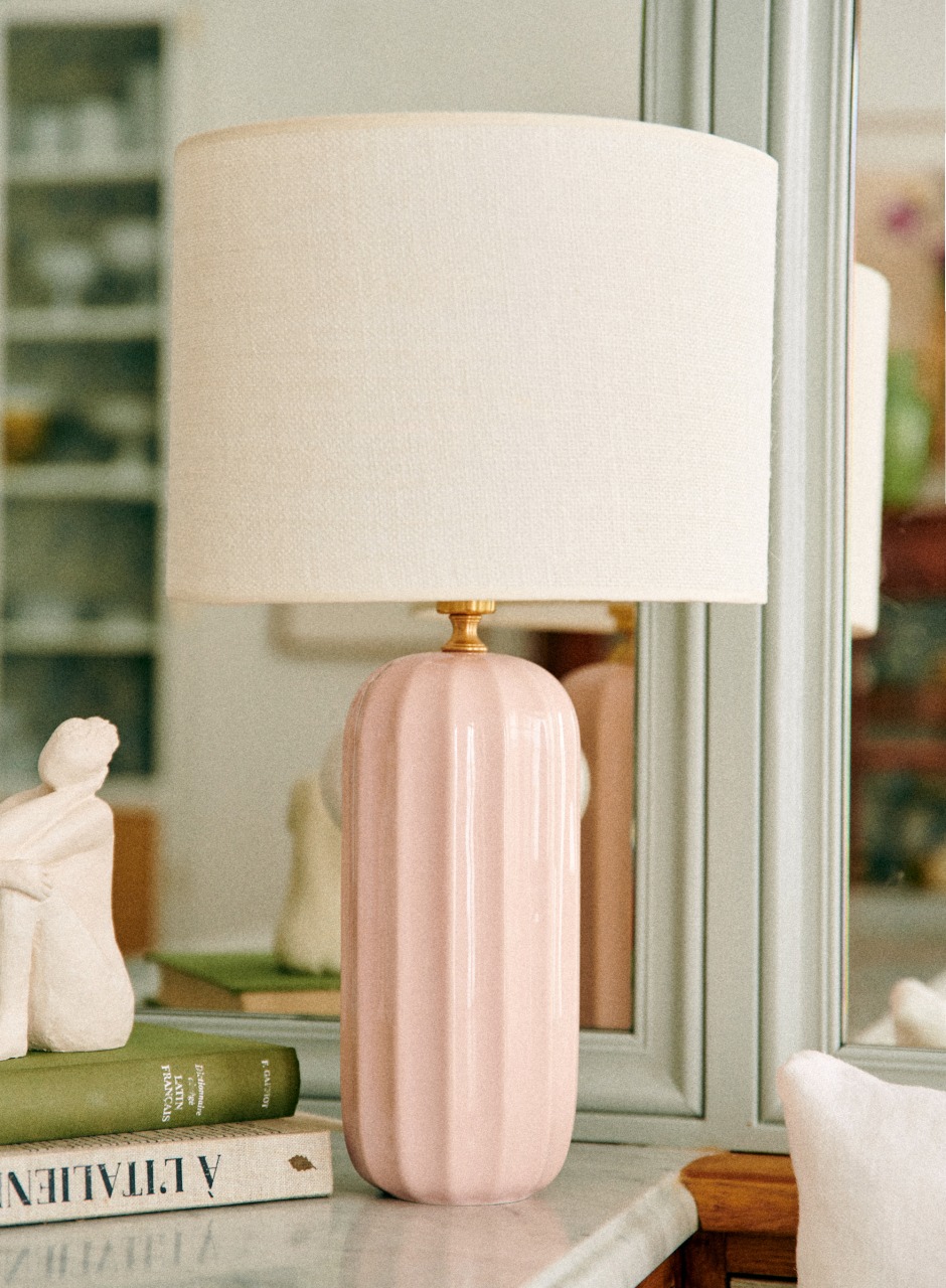 Traviata Lamp - Pink Lampshade - Dolce jute