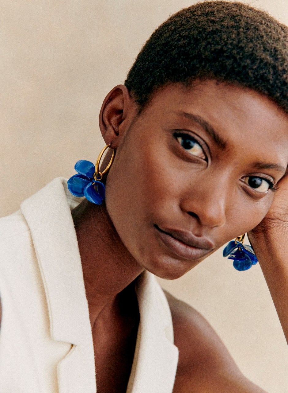 Flora Hoops Navy Blue