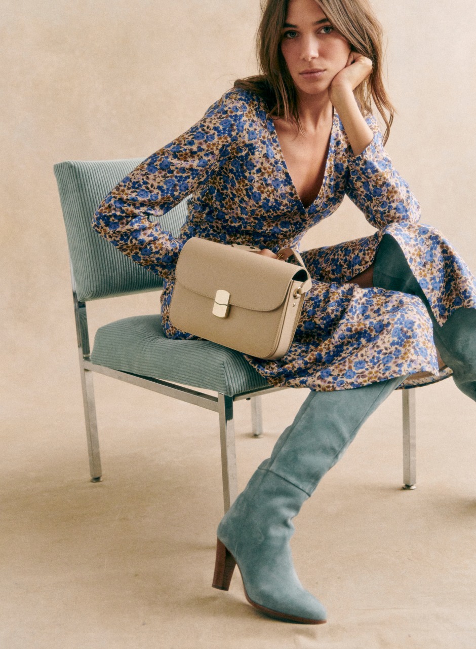 Victoriana Dress Blue Floral Print