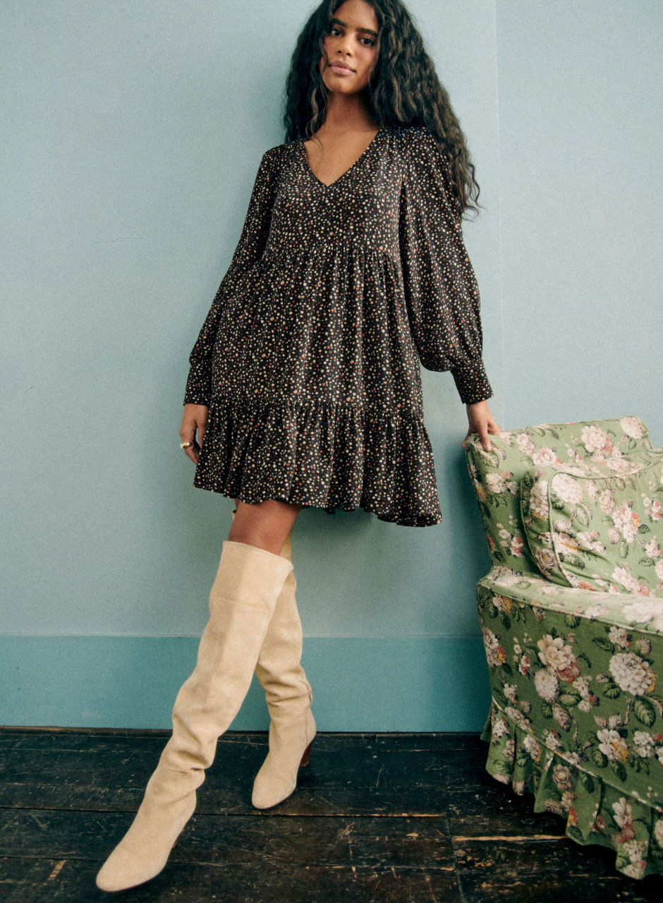 Aurena Dress Black/ Mini Flowers