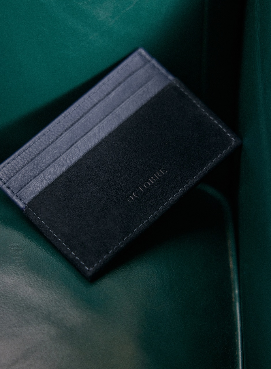 Dean Bi-Material Card Holder Navy Blue