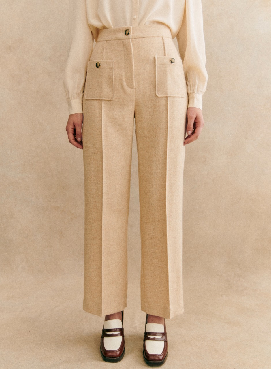 Emilio Trousers Mottled ecru