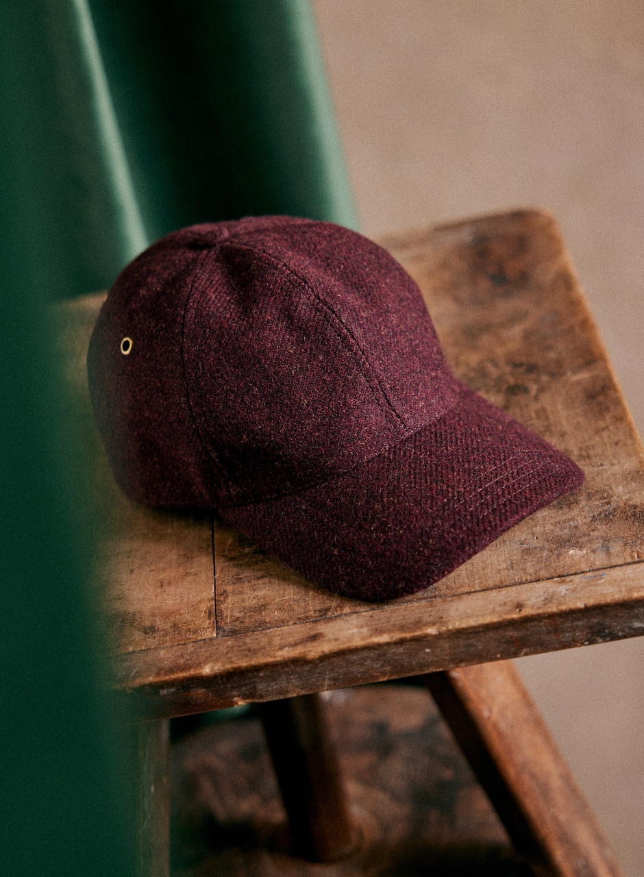 Chase Tweed Cap Burgundy