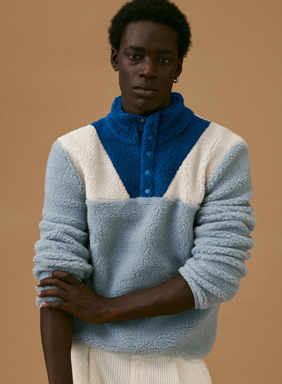 Allew Sweat-Shirt Ecru Blue