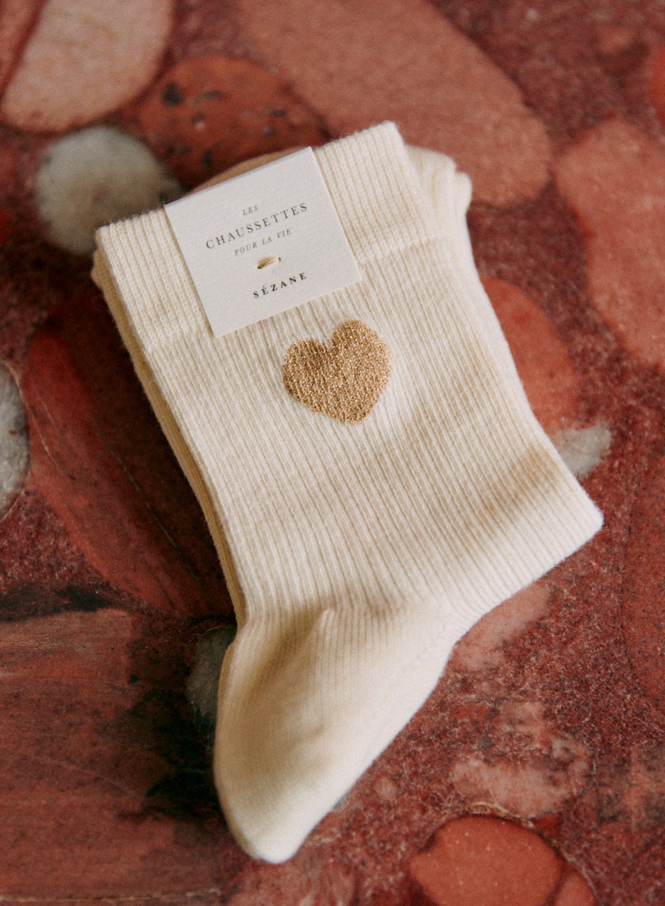 Heart Socks Gold