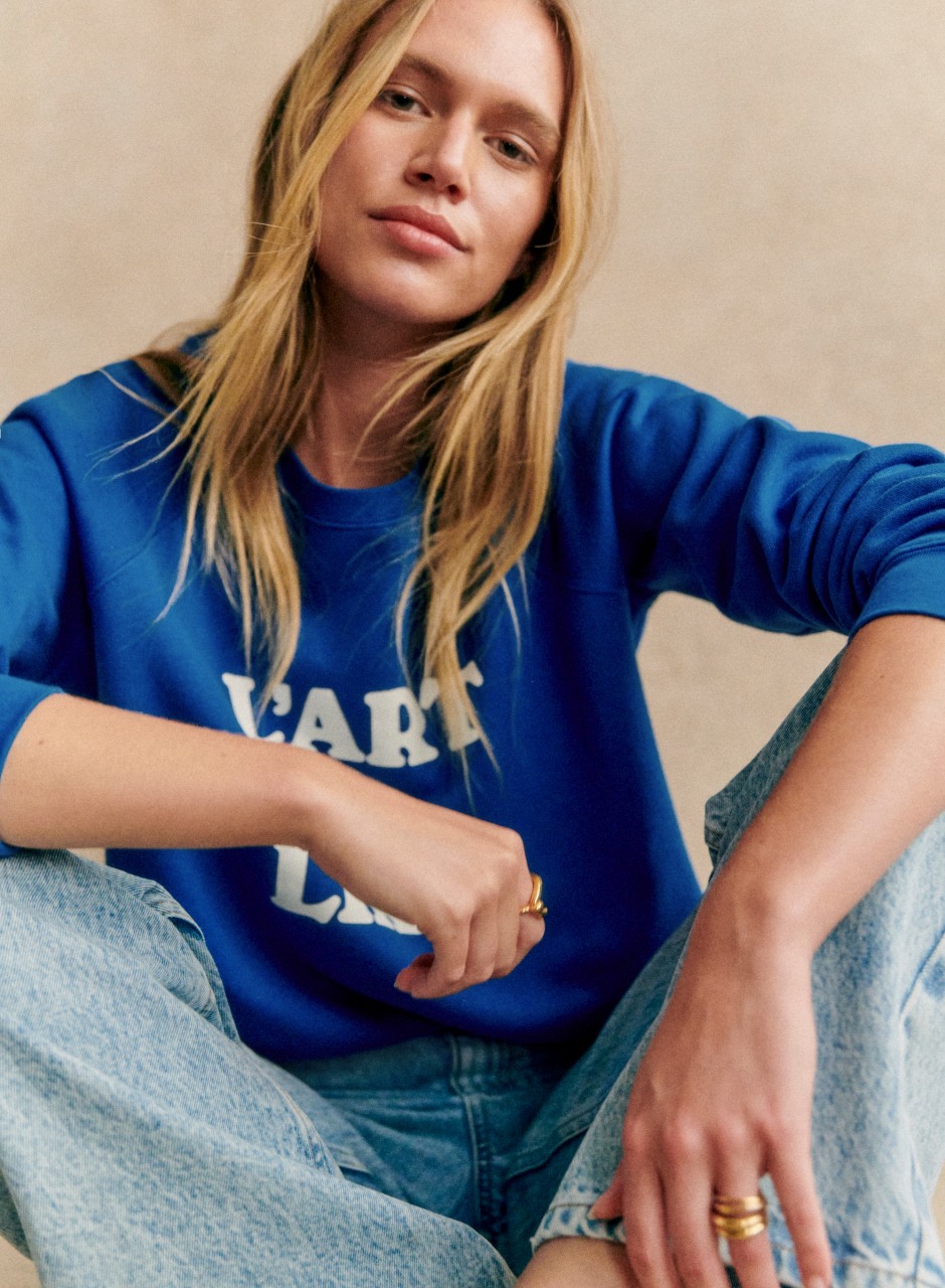 L'art de Lire Sweatshirt - Solidarity Creation Bright Blue / Ecru