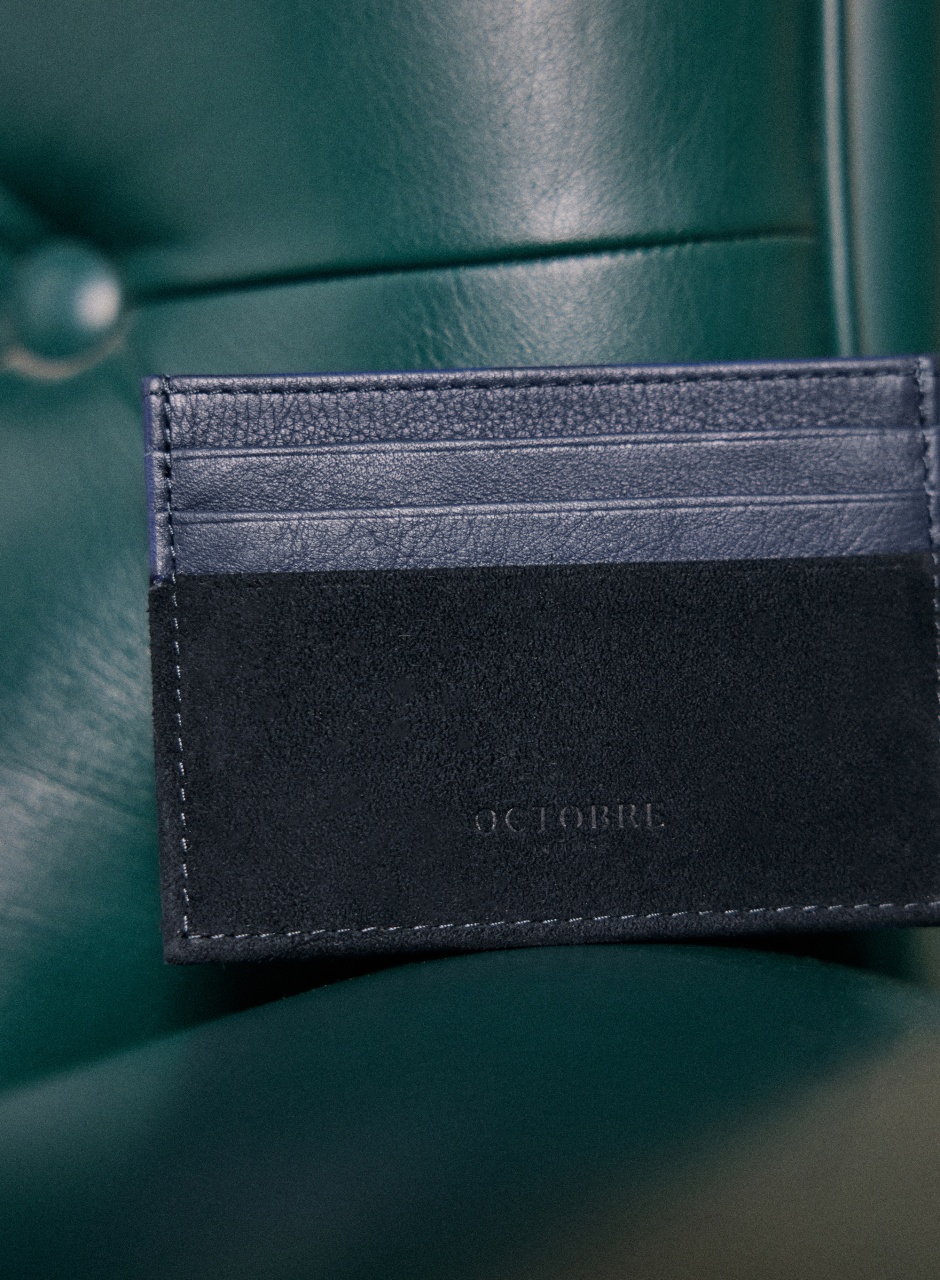 Dean Bi-Material Card Holder Navy Blue