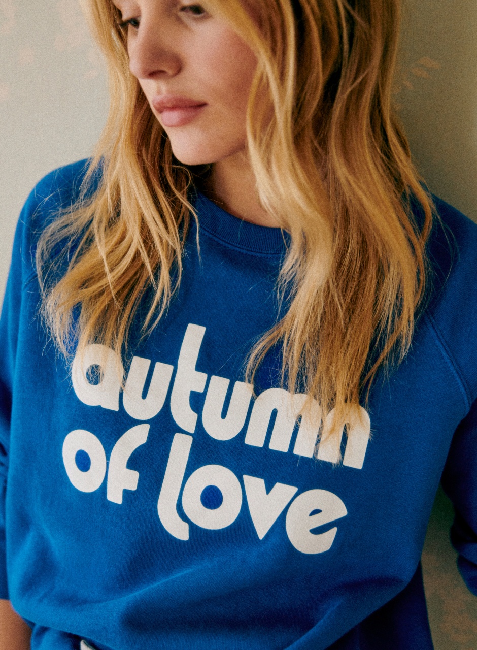 Autumn of Love  Sweat-Shirt Blue / Ecru