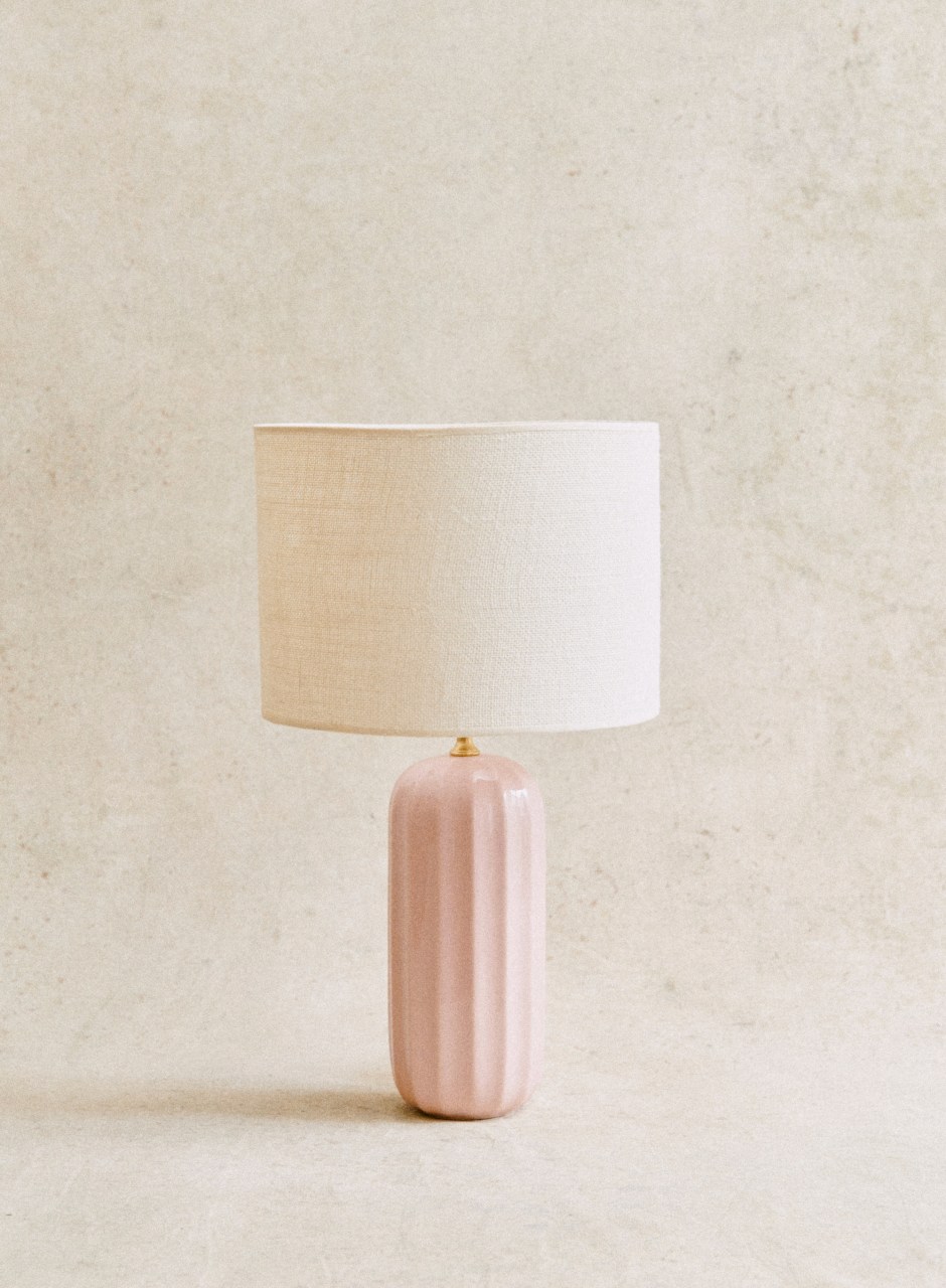 Traviata Lamp - Pink Lampshade - Dolce jute