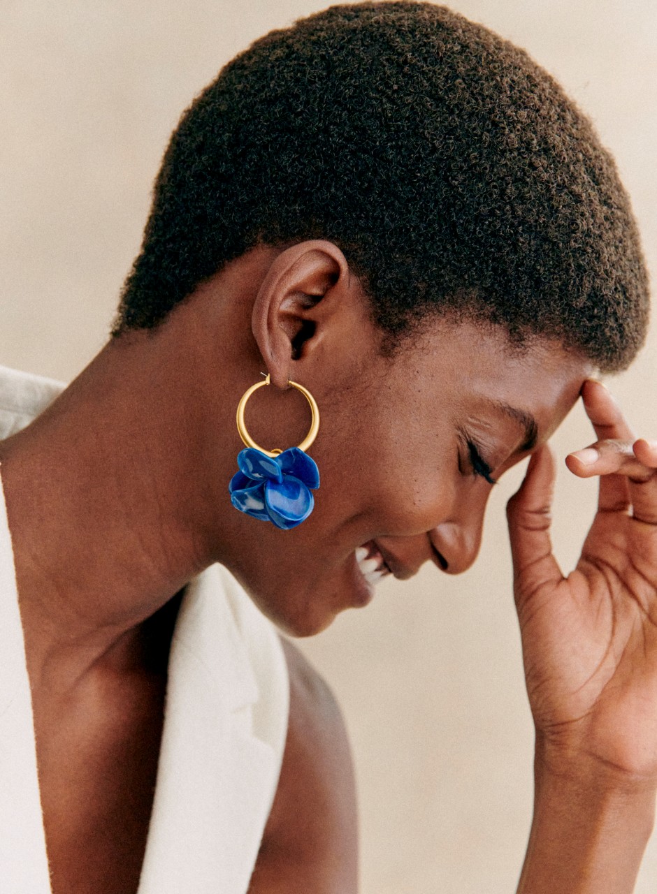 Flora Hoops Navy Blue