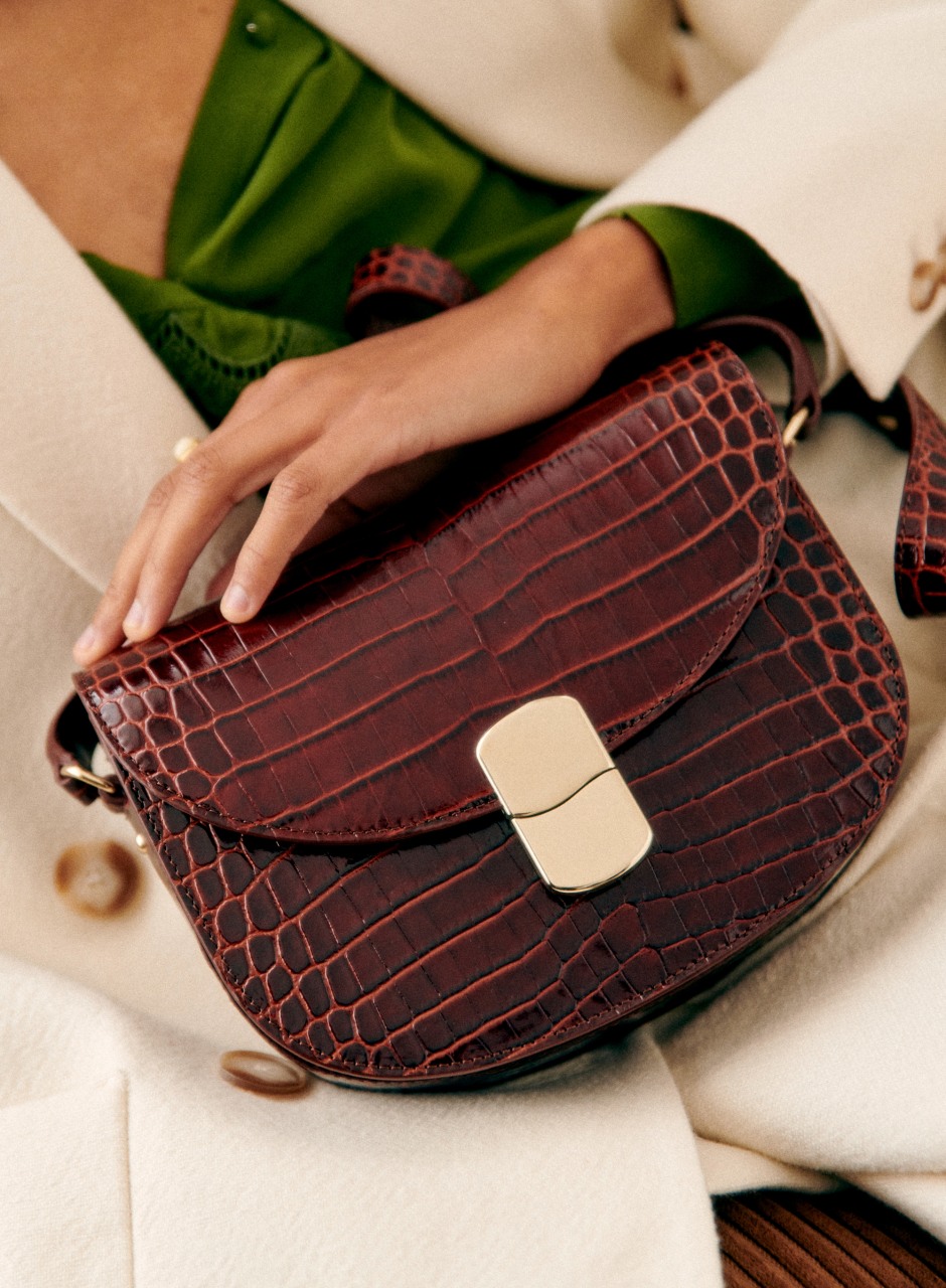 Claude Bag Chocolate Crocodile Print