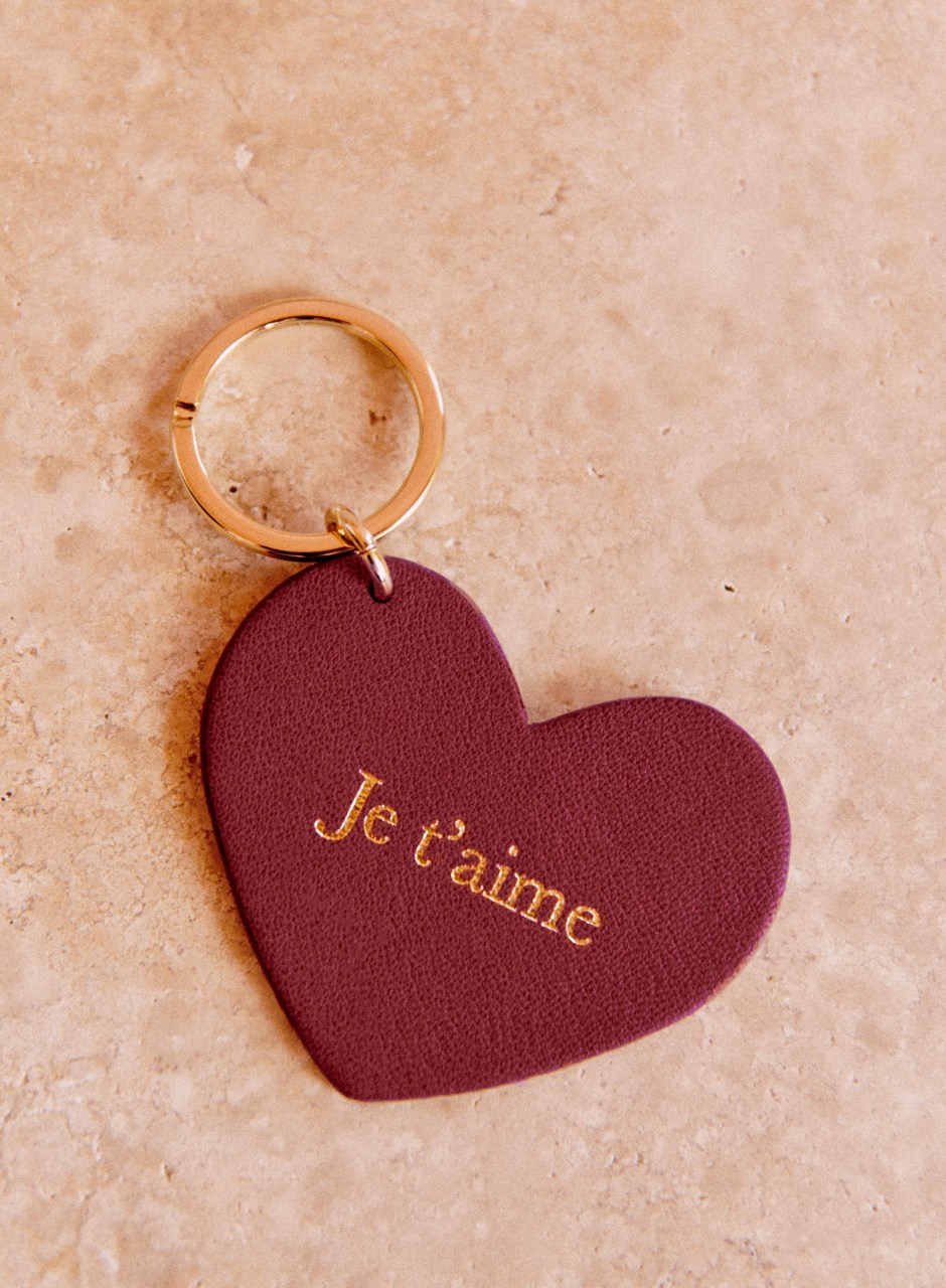 Heart Keychain Red " Je t'aime "