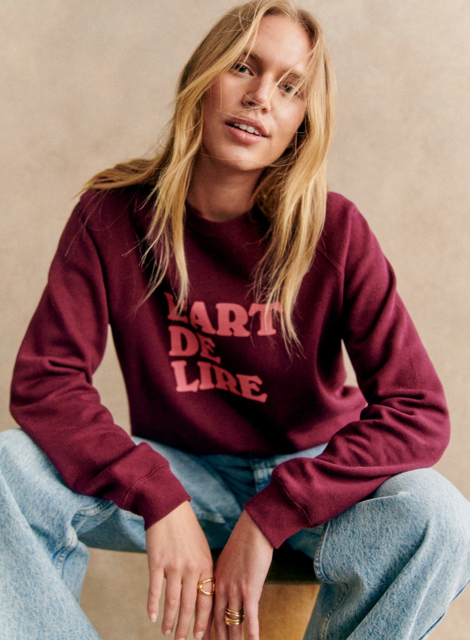 L'art de Lire Sweatshirt - Solidarity Creation Aubergine / Pink