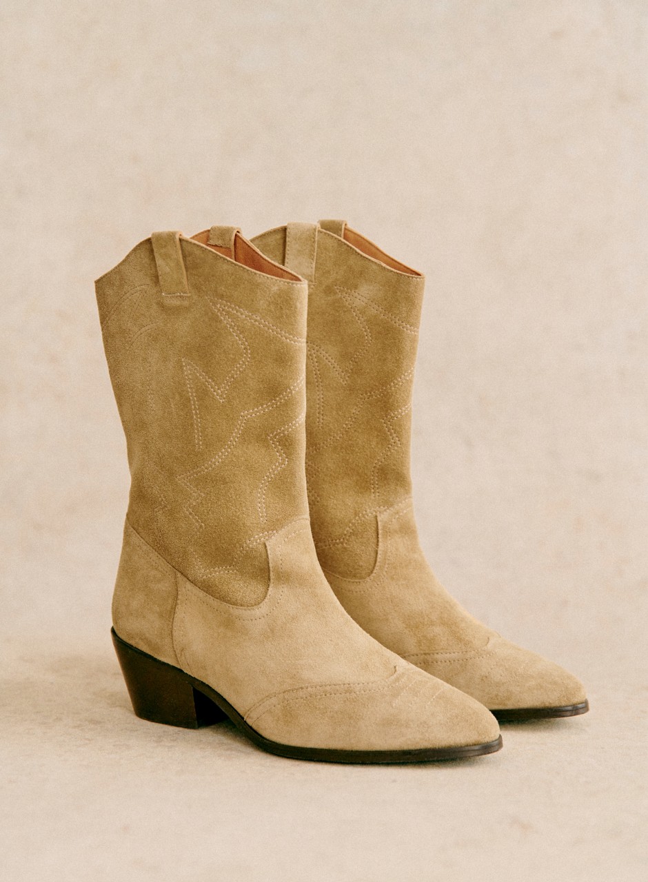 Phoebe Mid Boots Beige