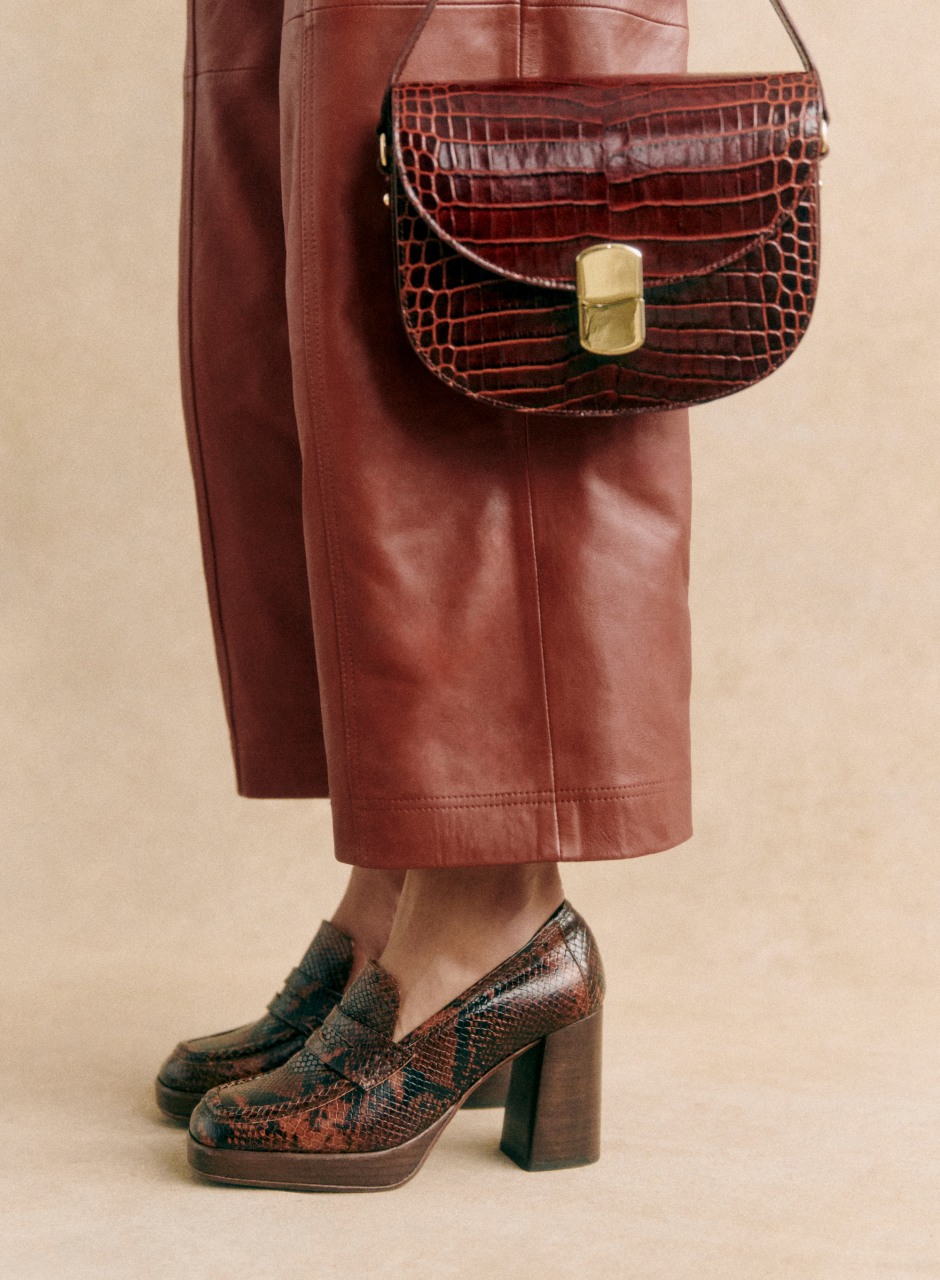 Jessie Loafers Brown Python Print