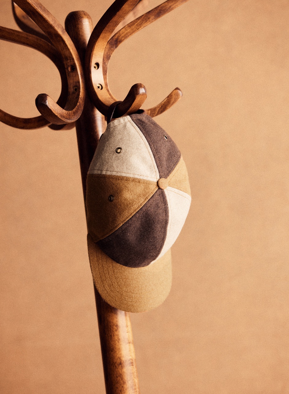 Chase Patchwork Flanelle Hat Camel Colored