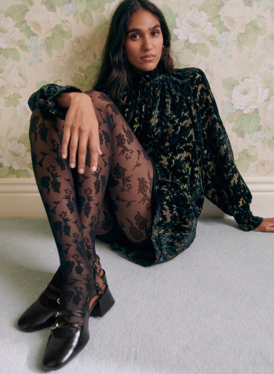 Jeannie Dress Bottle Green Jacquard