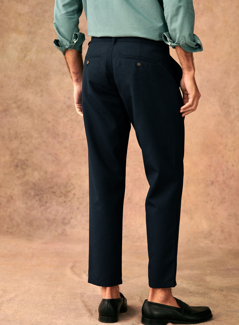 Bergame Straight Pants Navy Blue