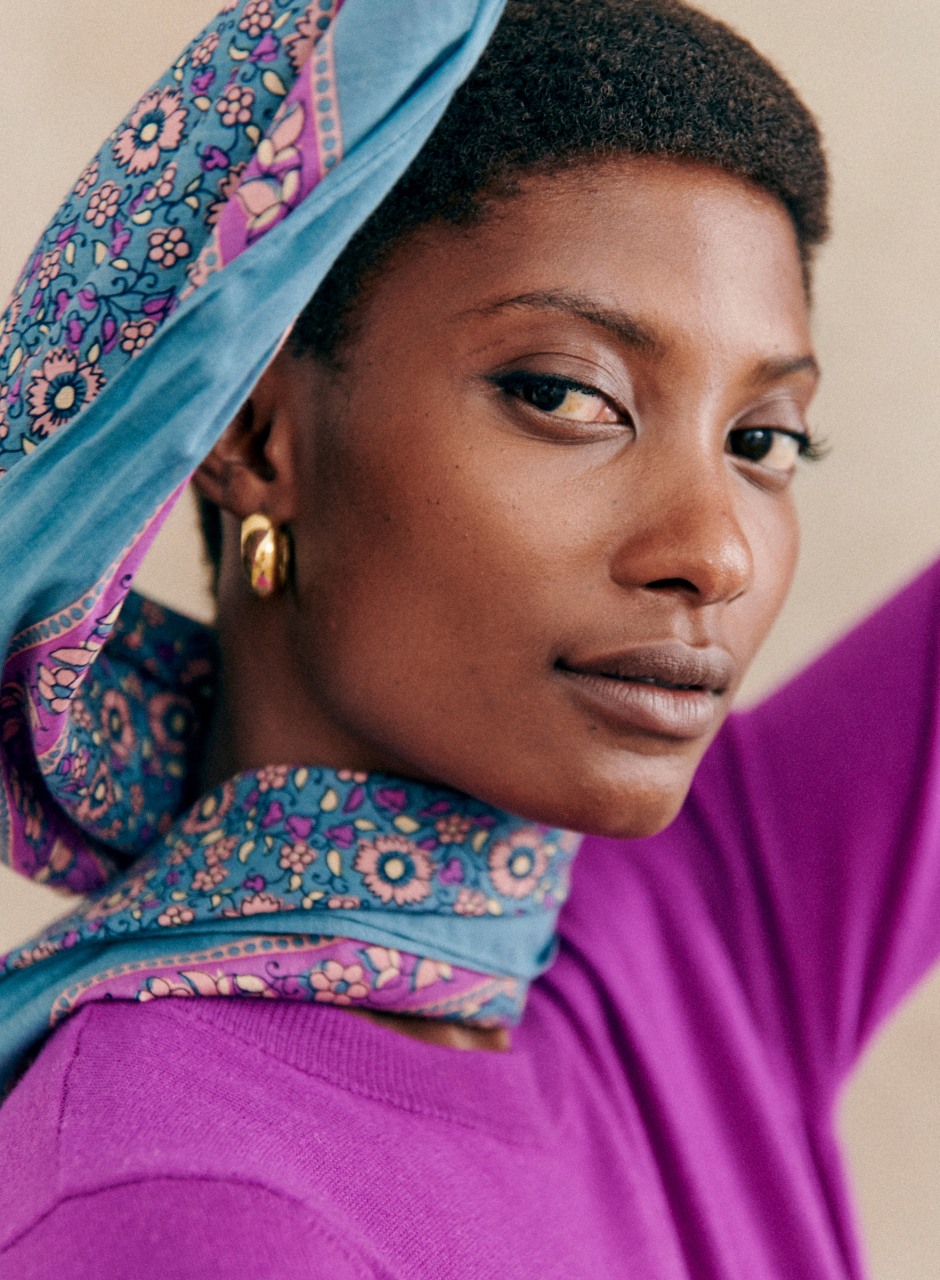 Augustin Scarf Blue/ Vintage Flowers