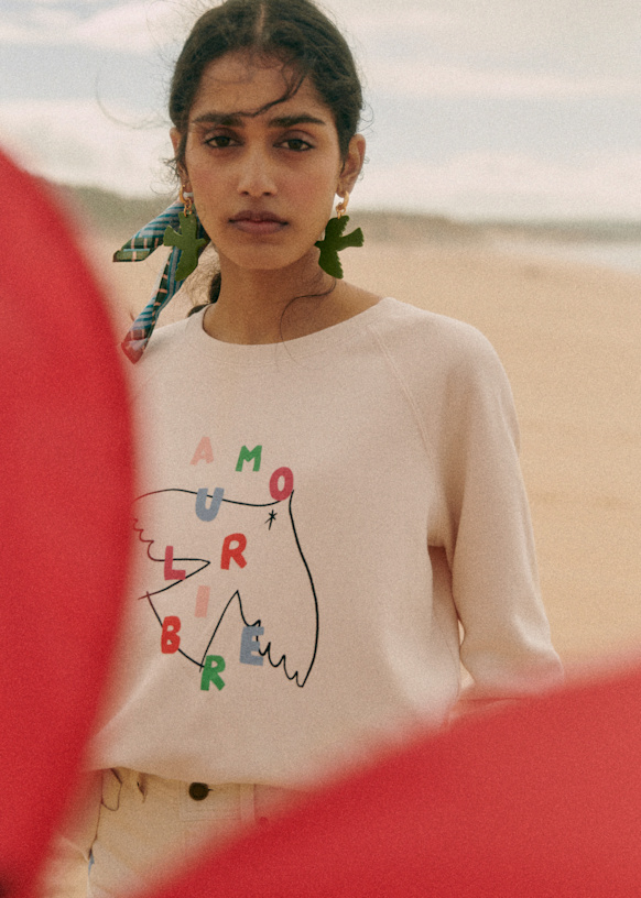 Amour Libre Oiseau Sweatshirt - Sézane x Pangea