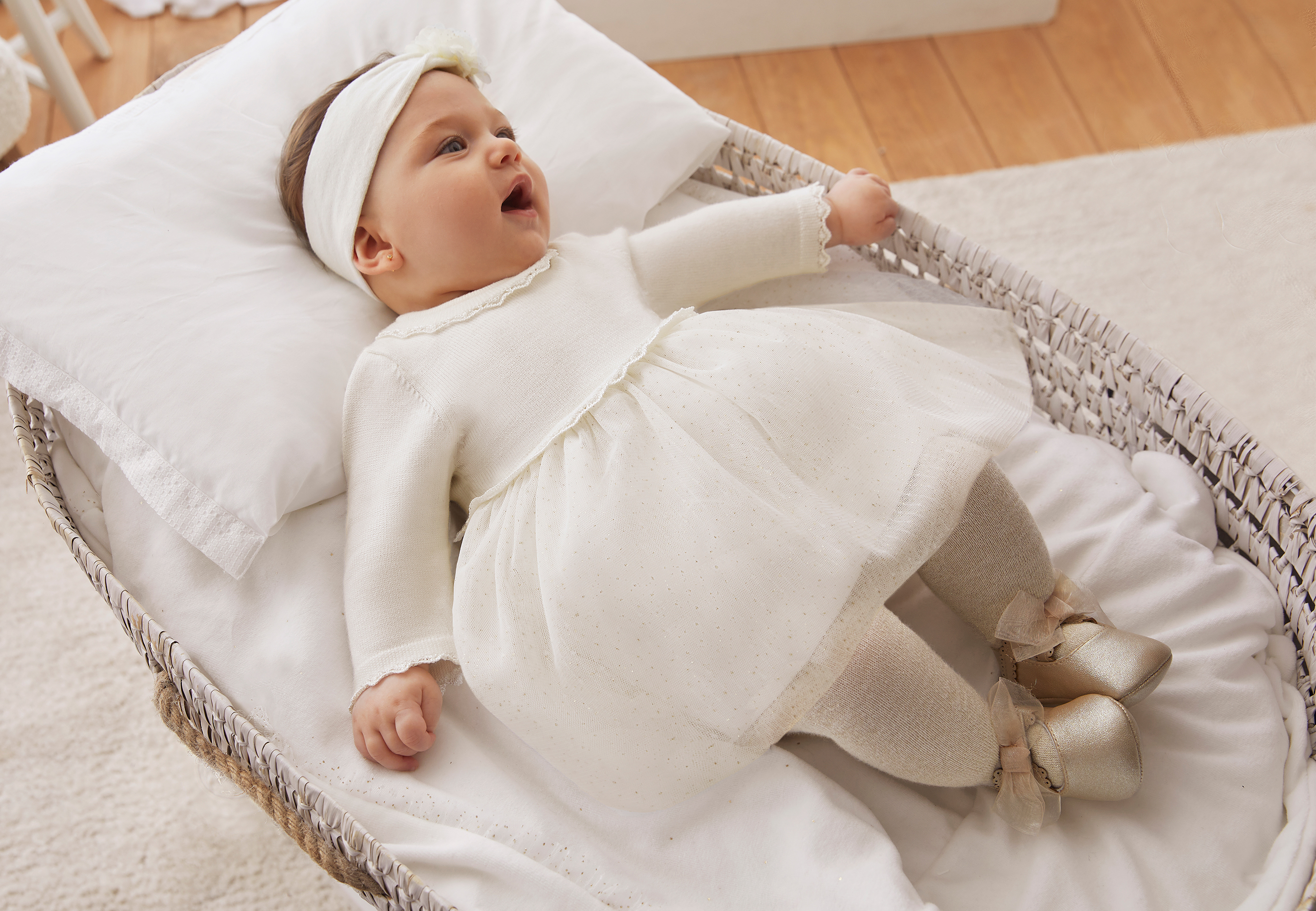 Newborn Girl Combined Glitter Tulle Dress