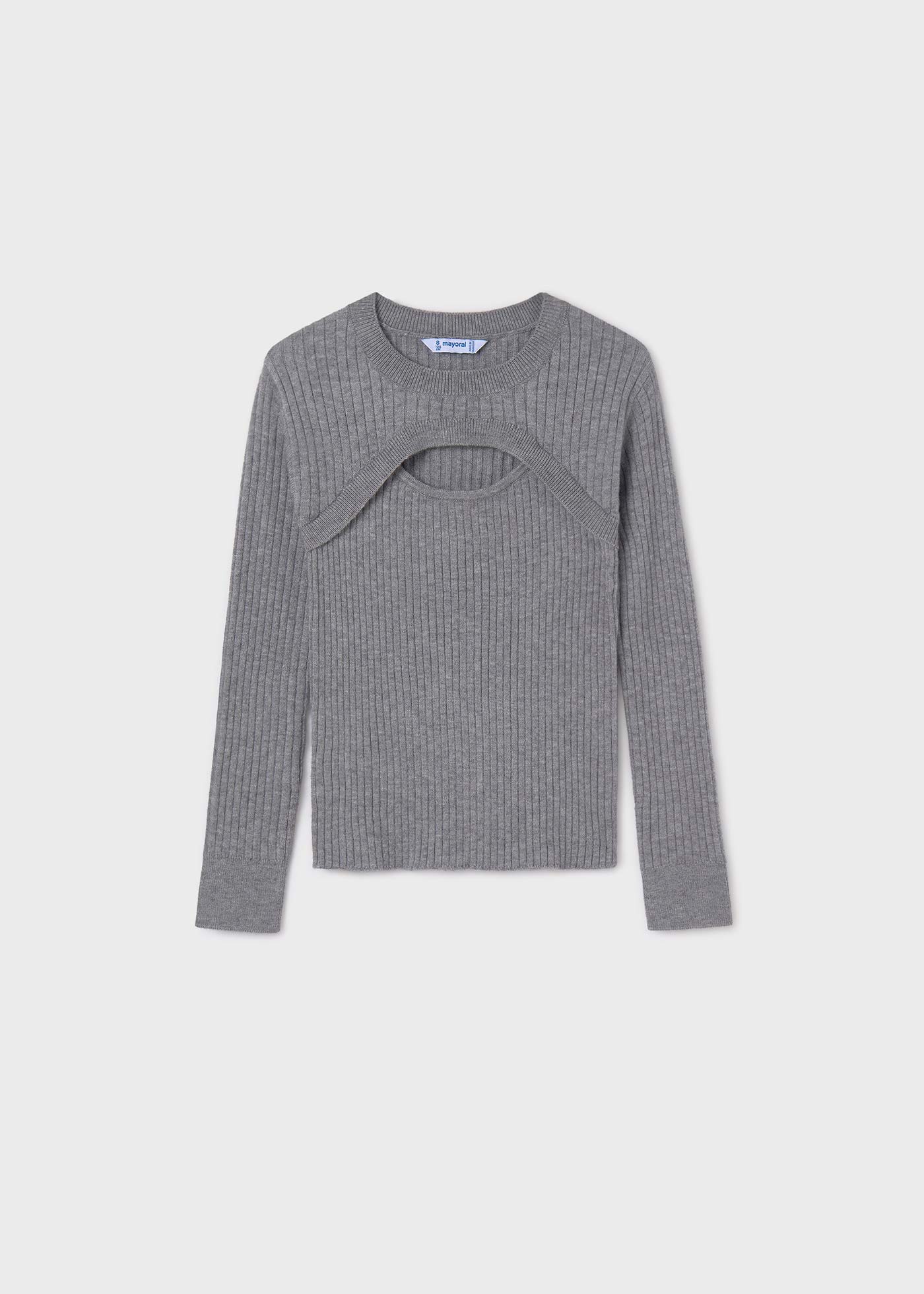 Girl Ribbed Top with Top Opening