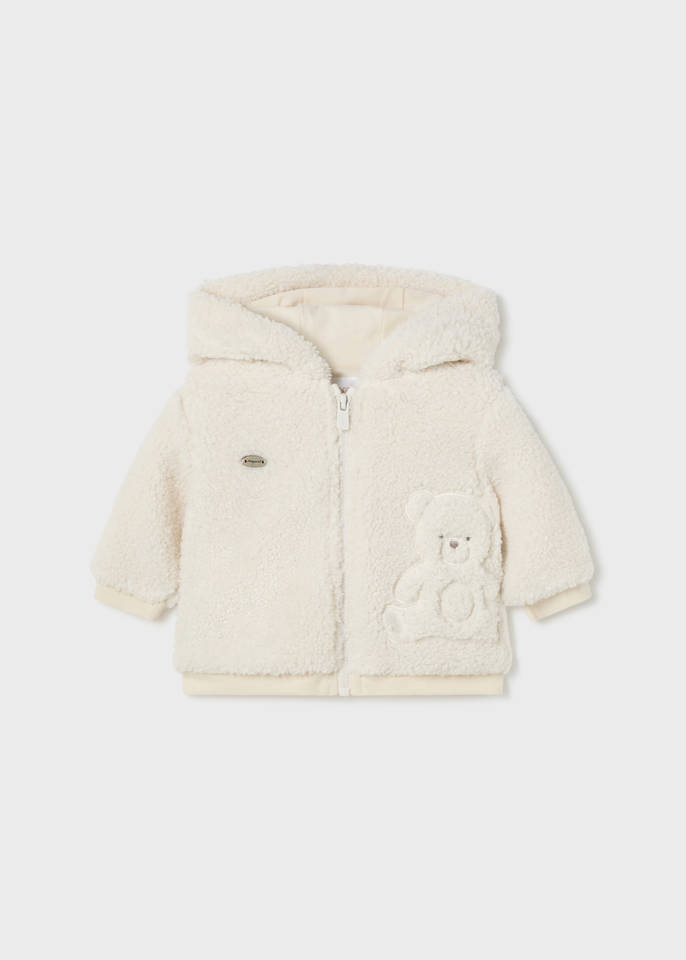 Newborn Boy Faux Sheepskin Zip Hoodie