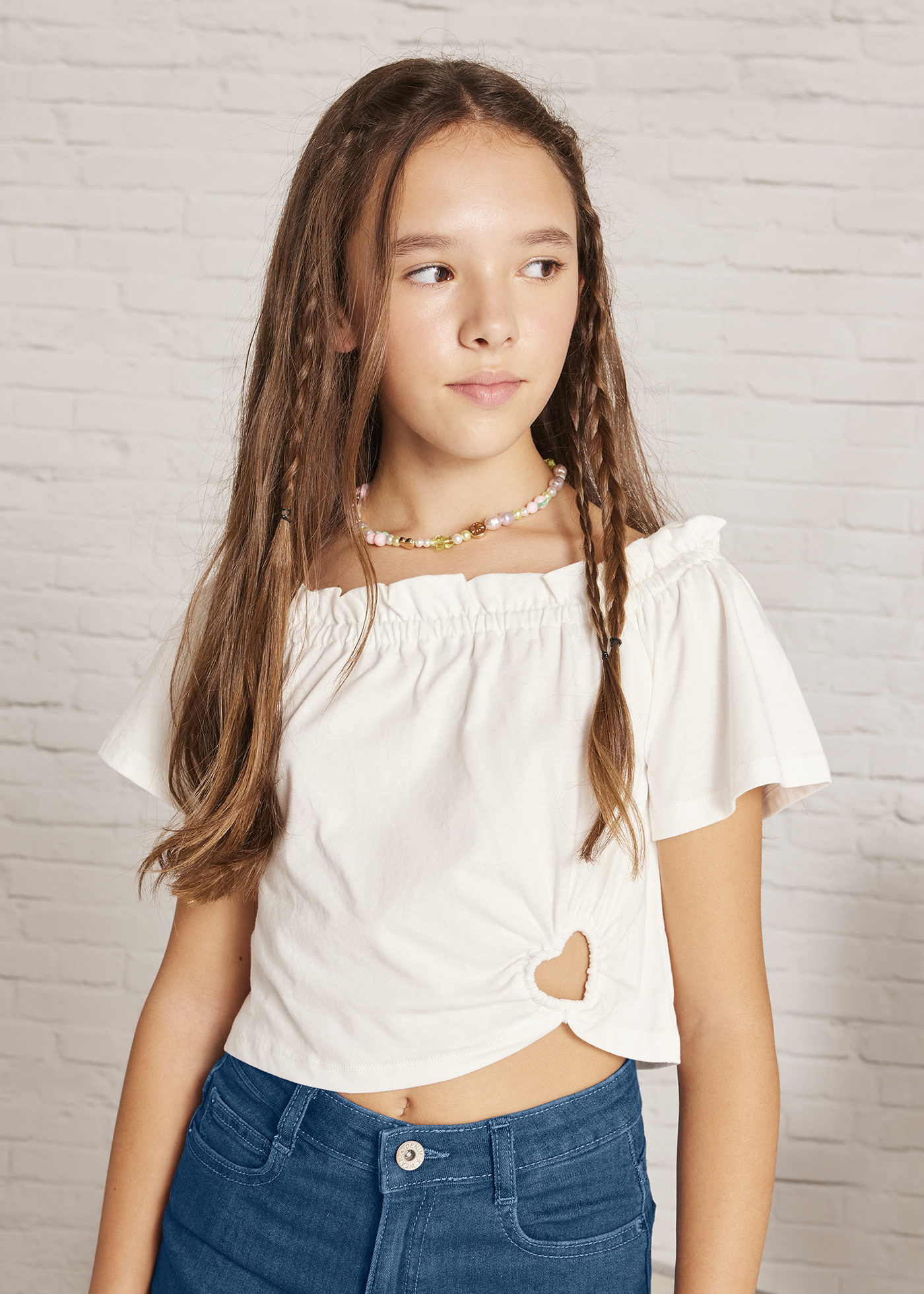 Girl heart detail top