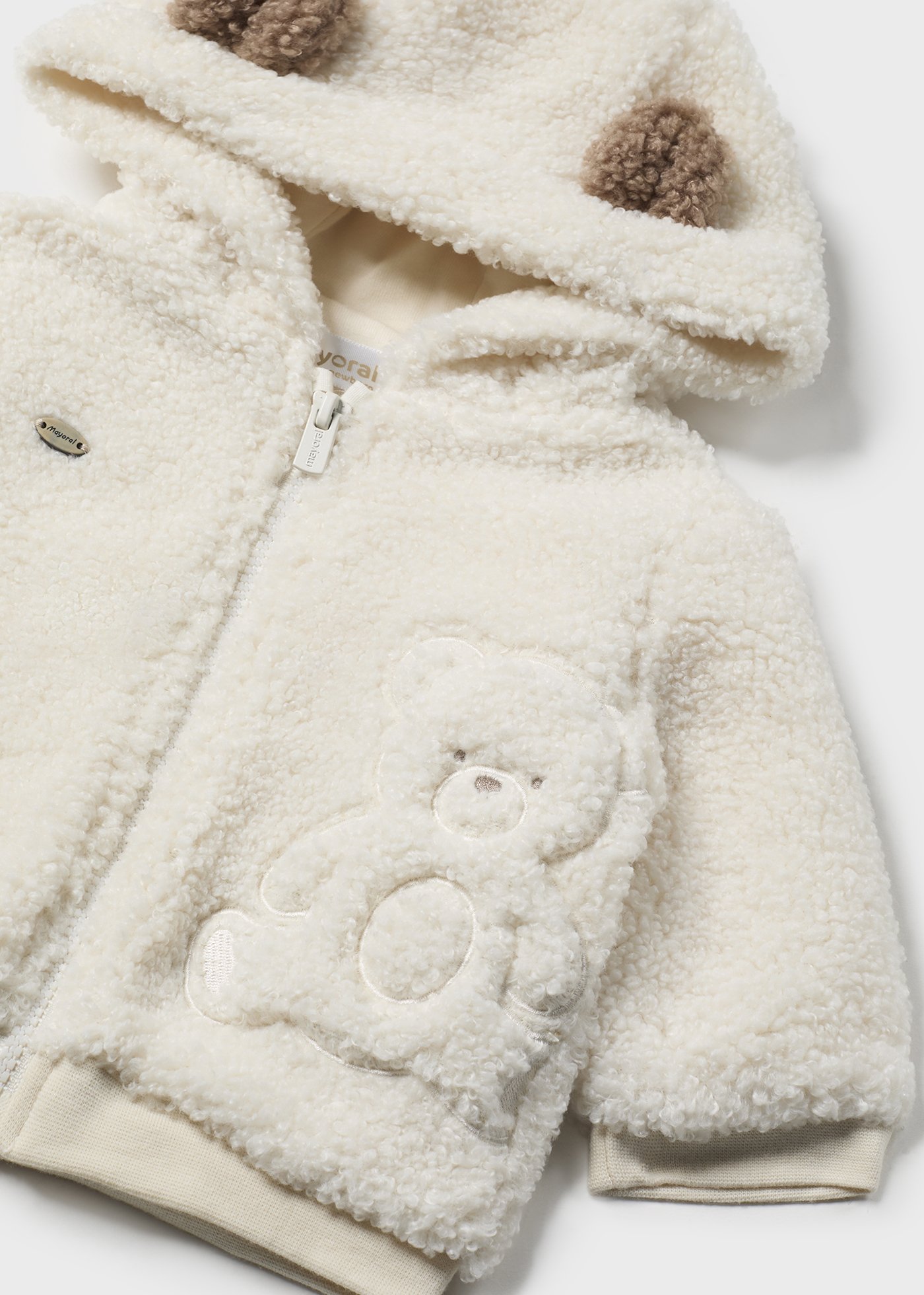 Newborn Boy Faux Sheepskin Zip Hoodie