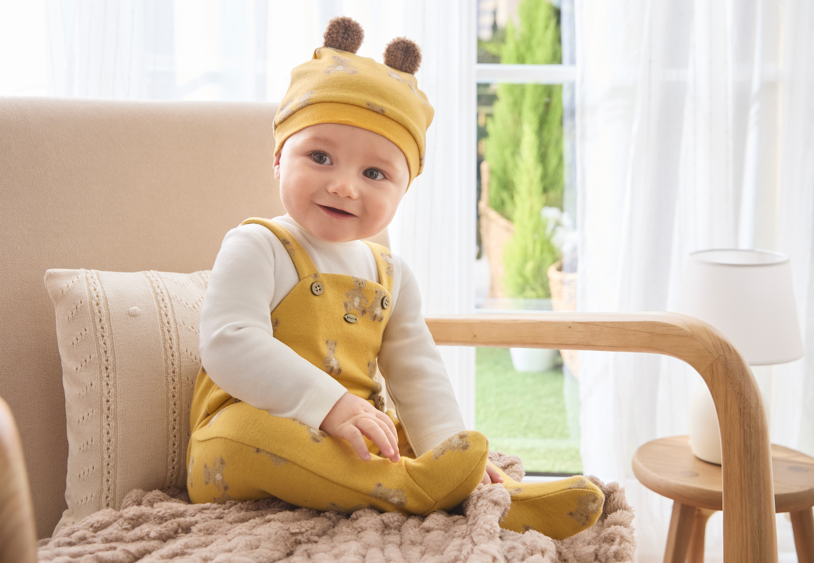 Newborn Boy Romper and Hat with Ears
