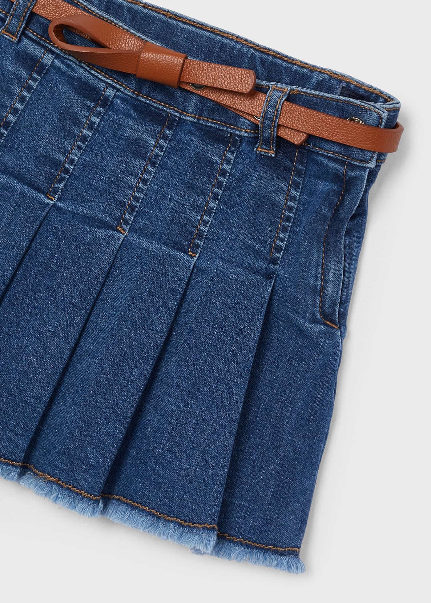 Girl Denim Skirt with Belt