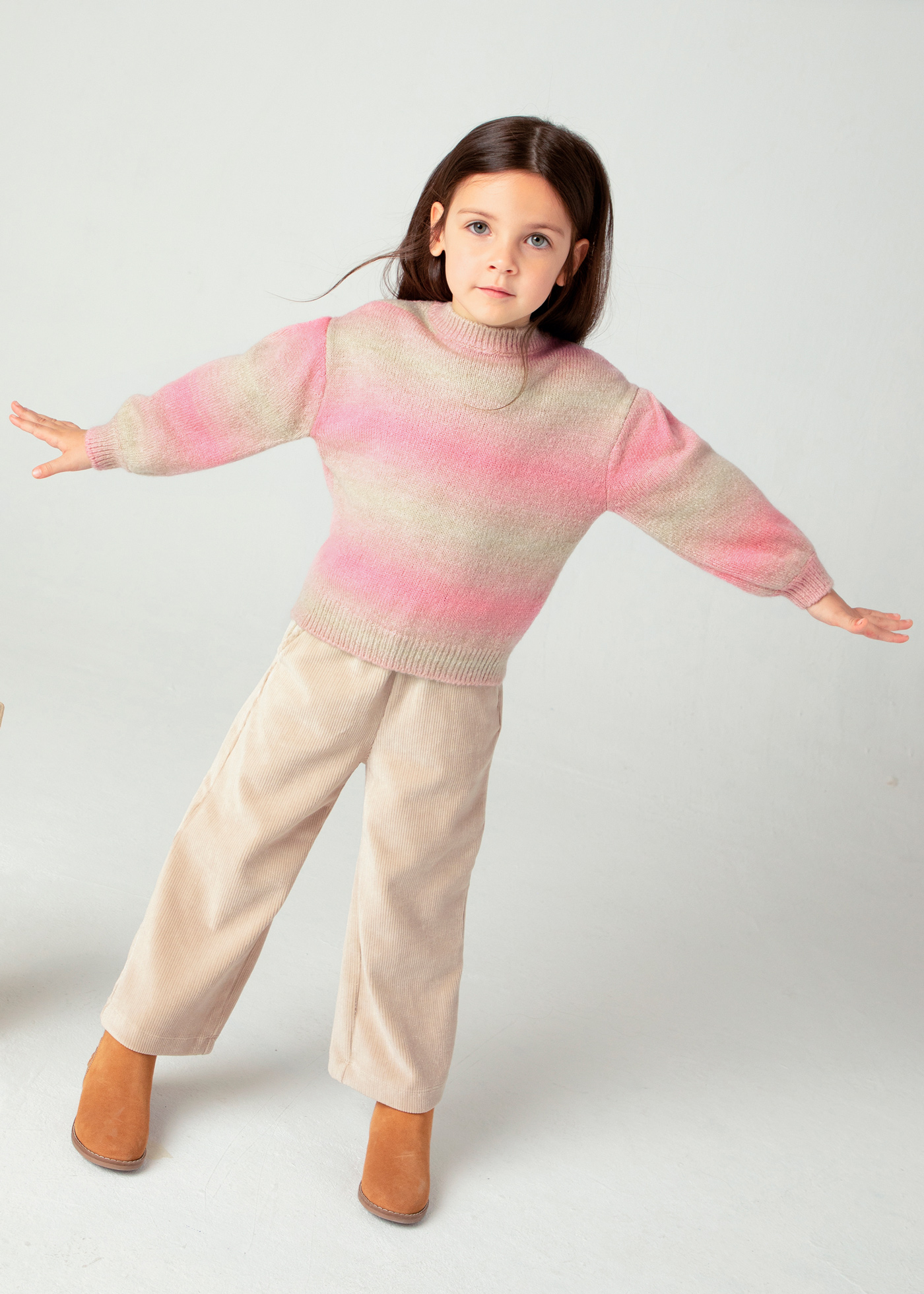 Girl Gradient Striped Jumper