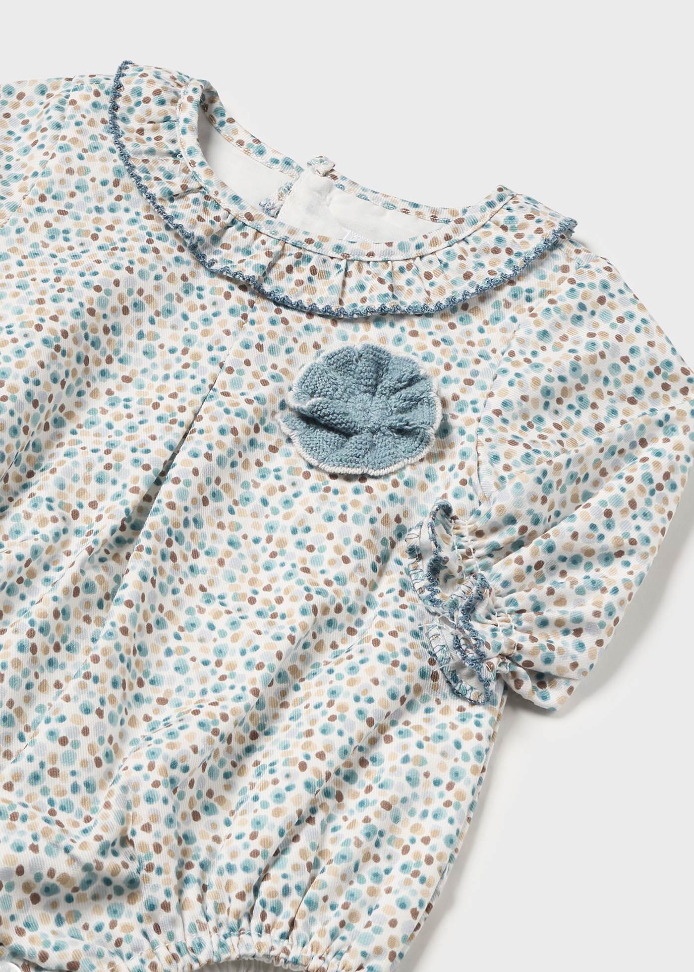 Newborn Girl Leggings and Floral Romper Set