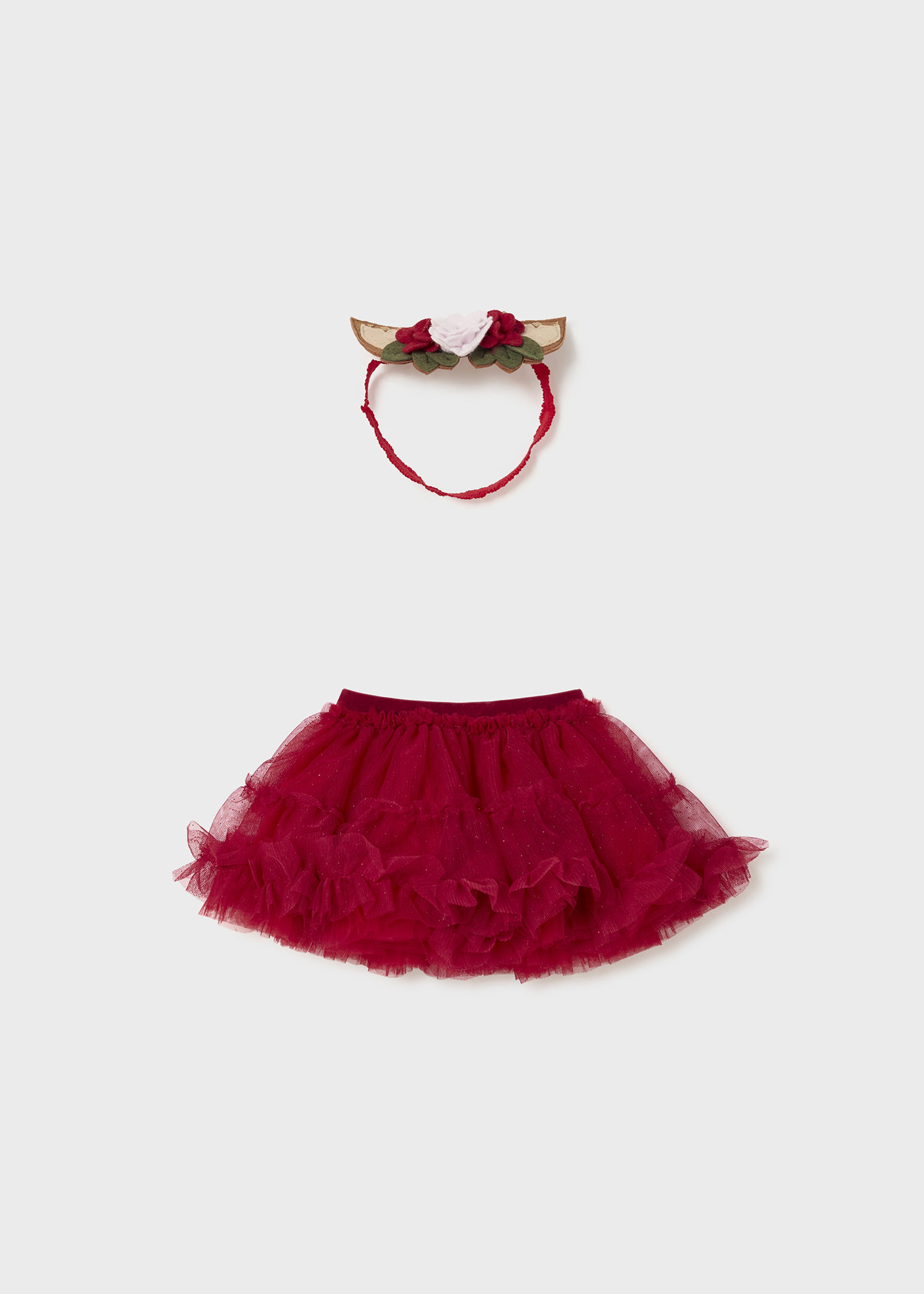 Newborn Girl Tulle Skirt with Ear Headband