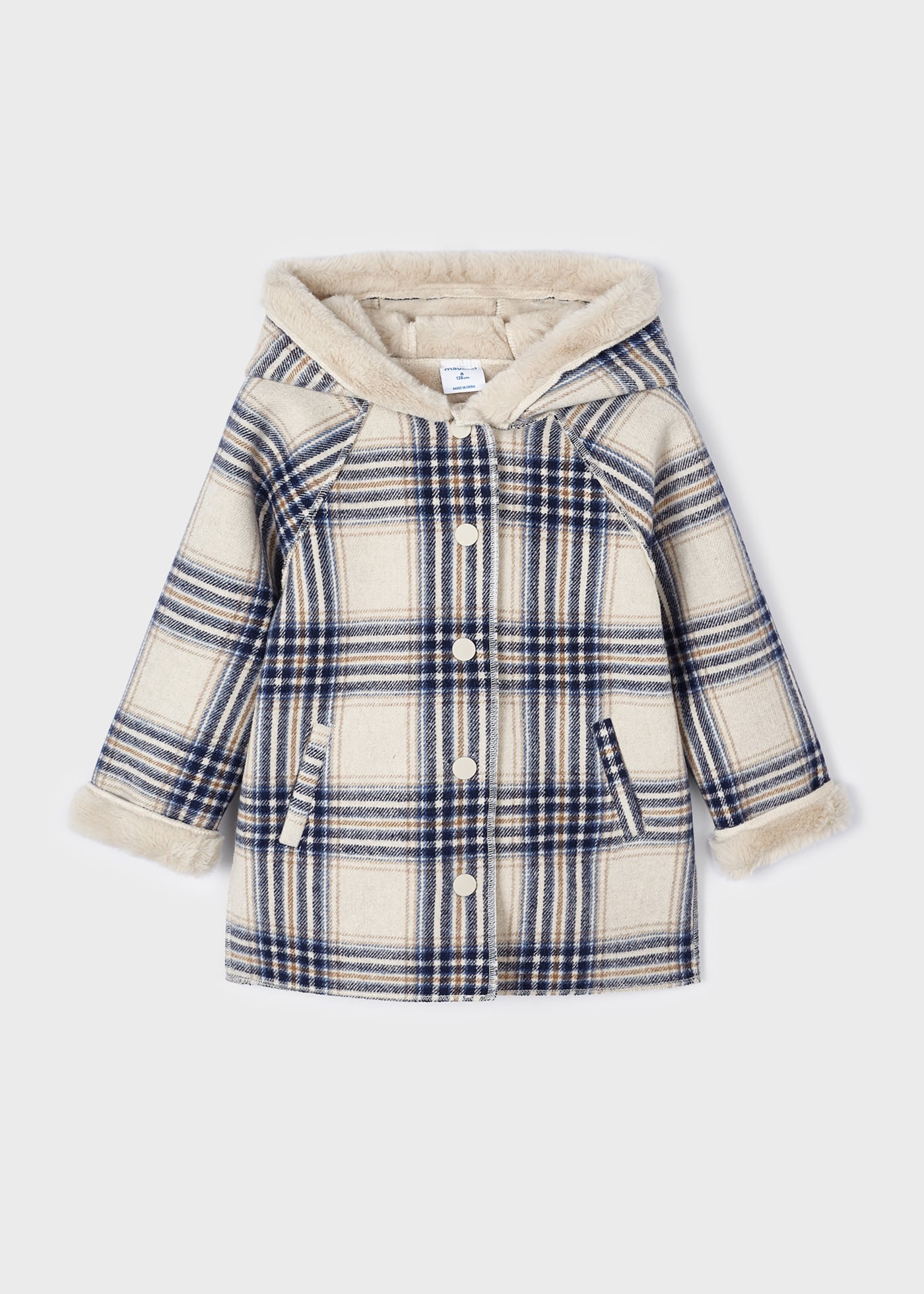 Girl Double-Face Checked Coat