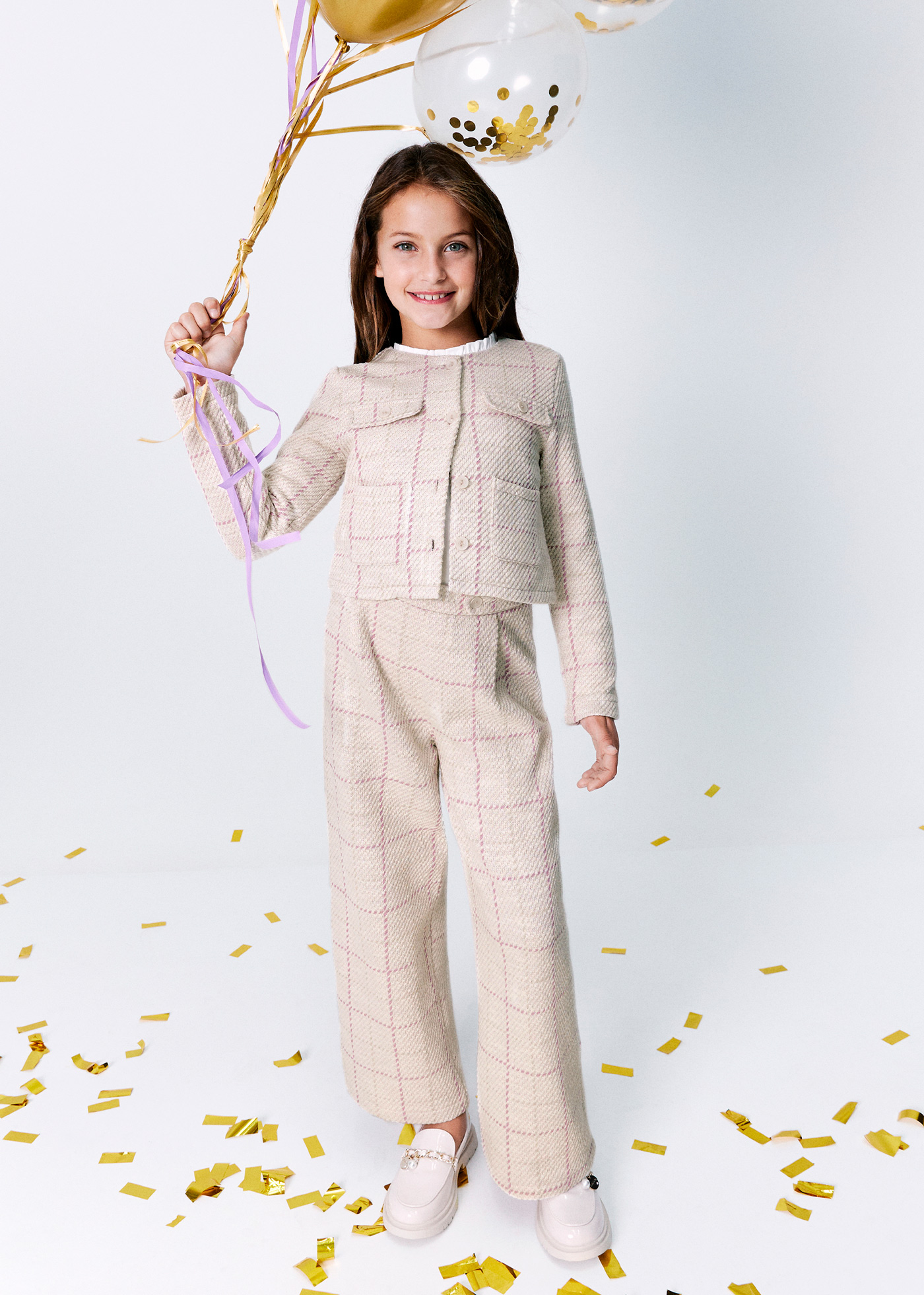 Girl tweed culotte trousers