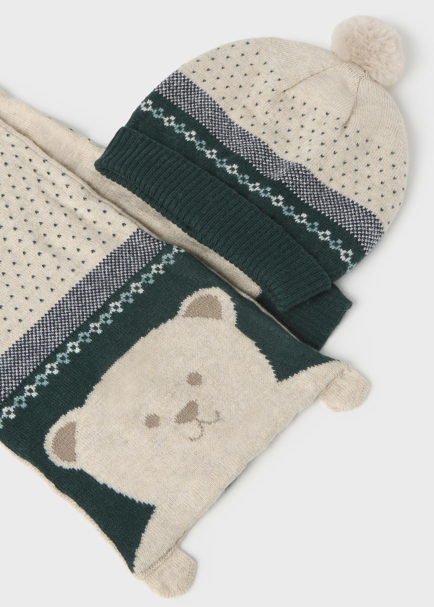 Baby Hat and Teddy Scarf Set