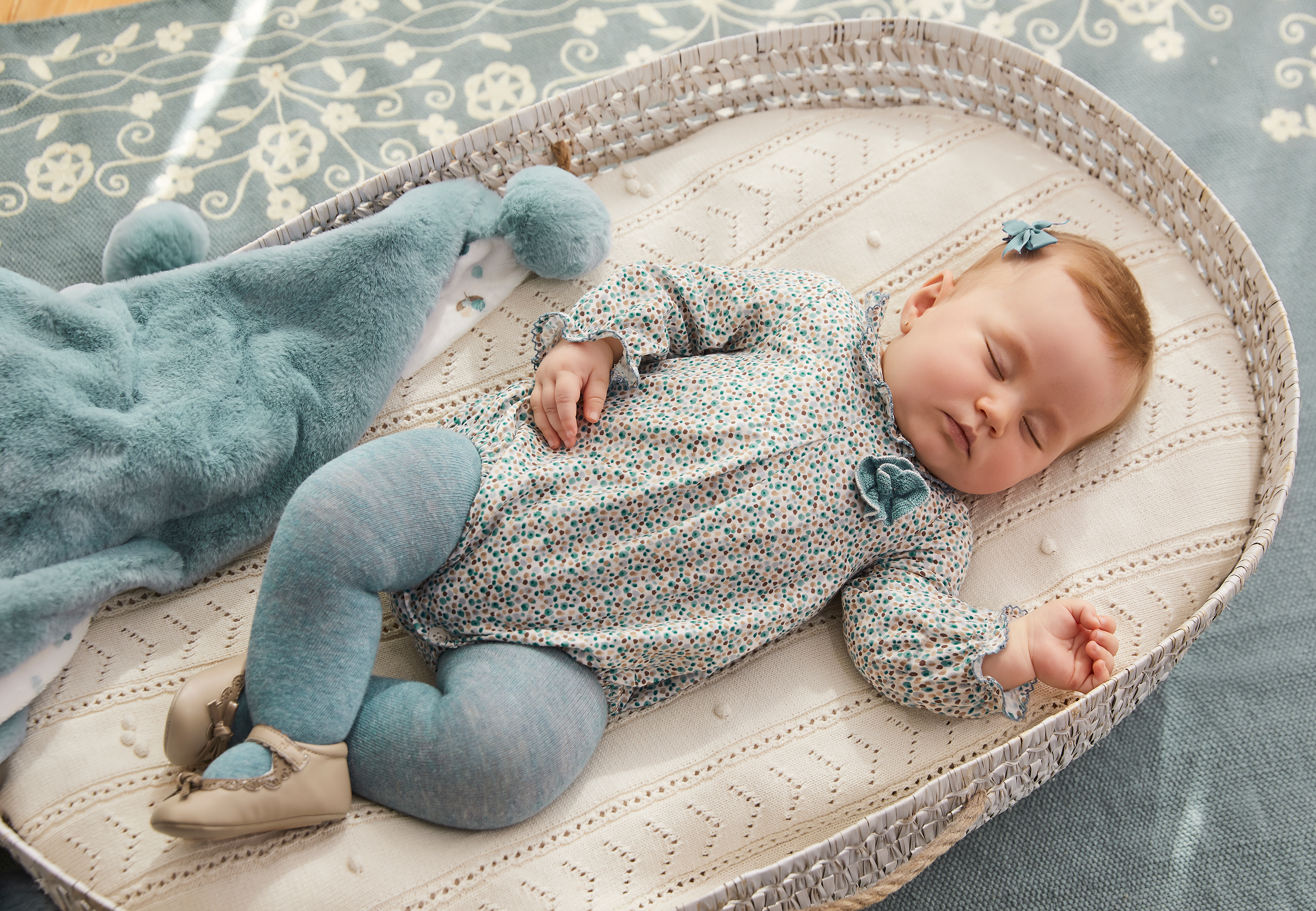 Newborn Girl Leggings and Floral Romper Set