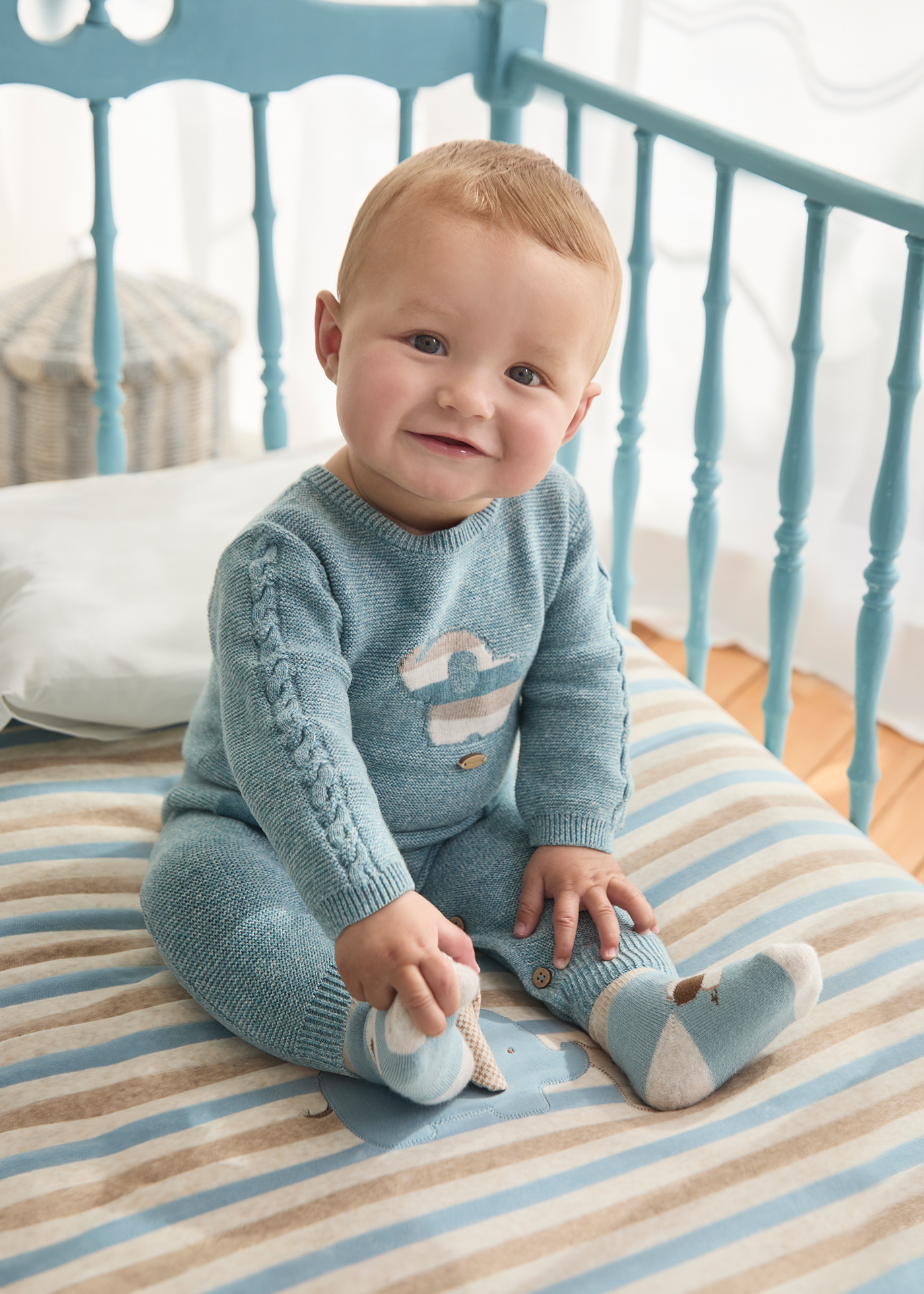 Newborn Boy Tricot Romper