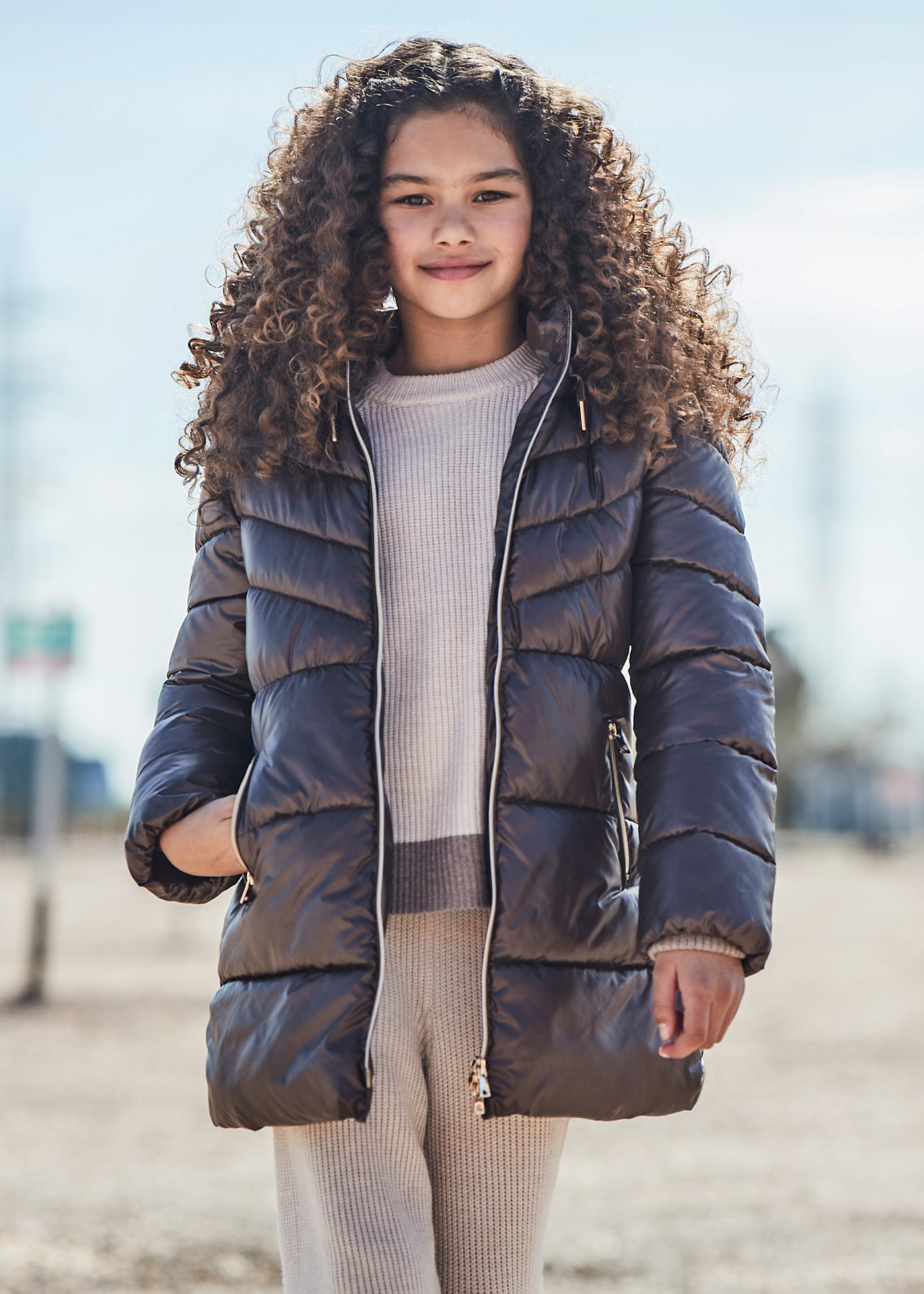 Girl Long Sparkly Coat