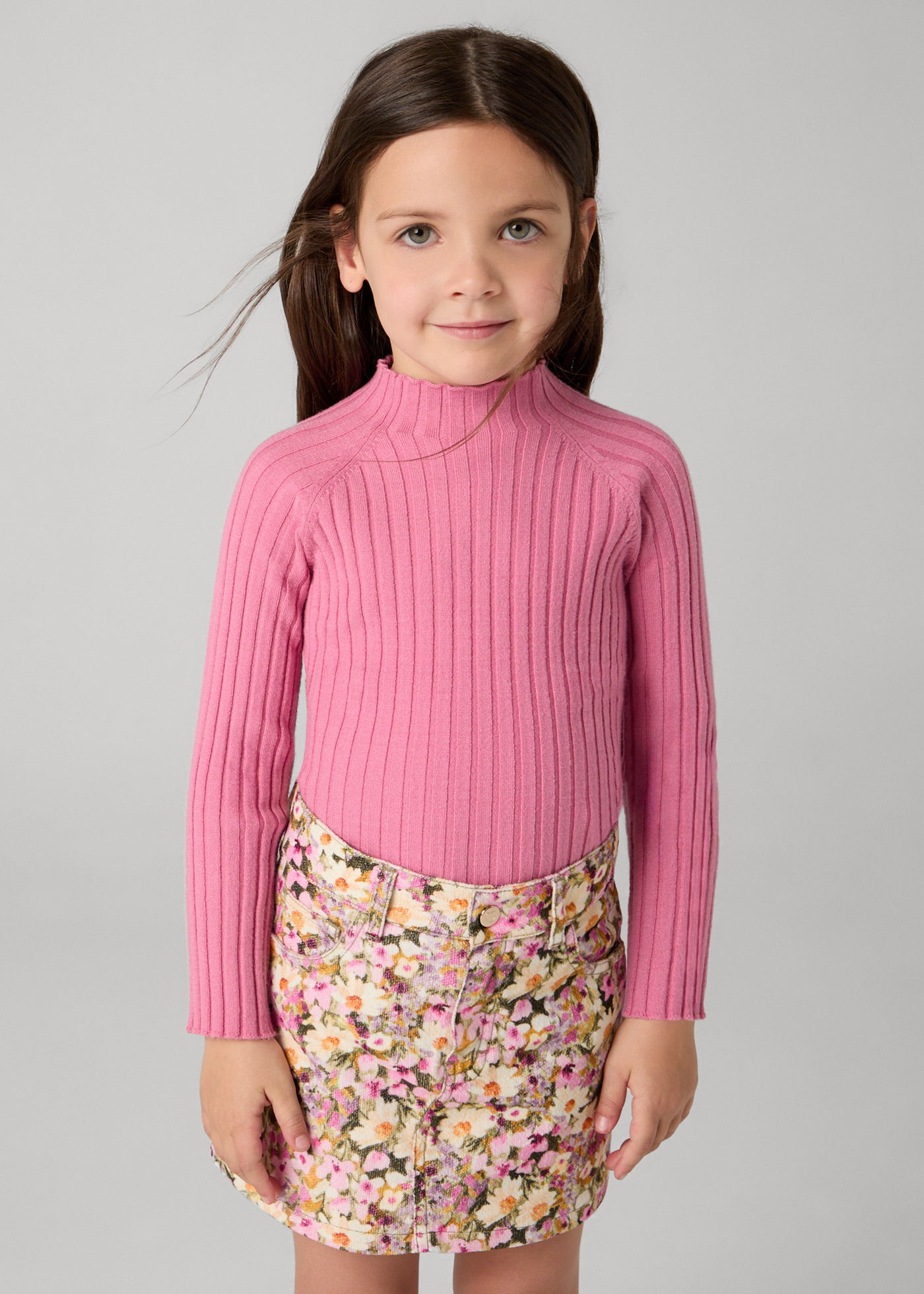 Girl Floral Corduroy Skirt