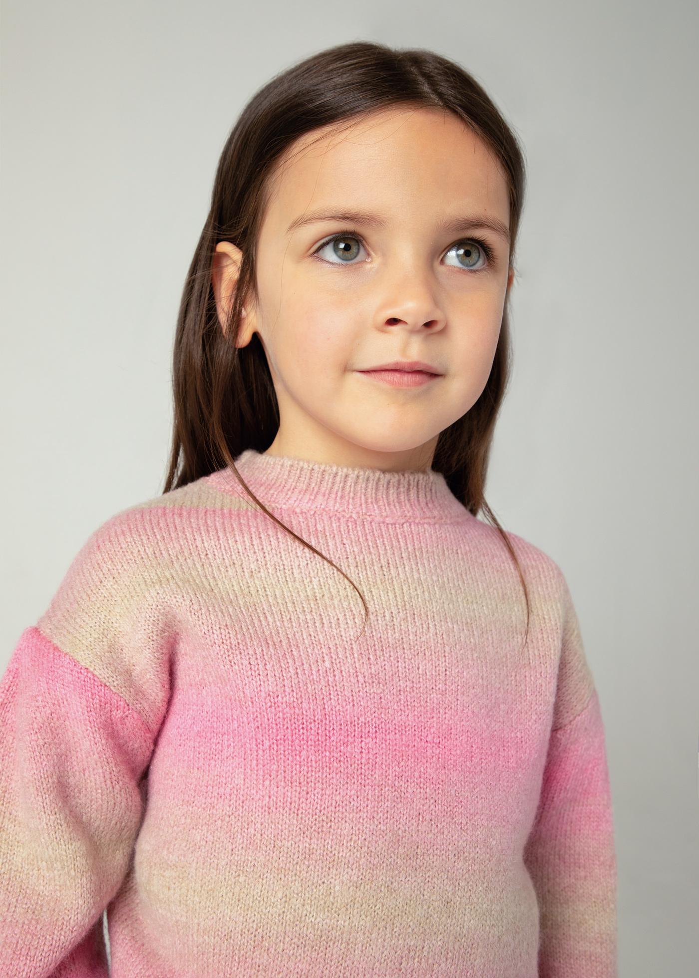 Girl Gradient Striped Jumper