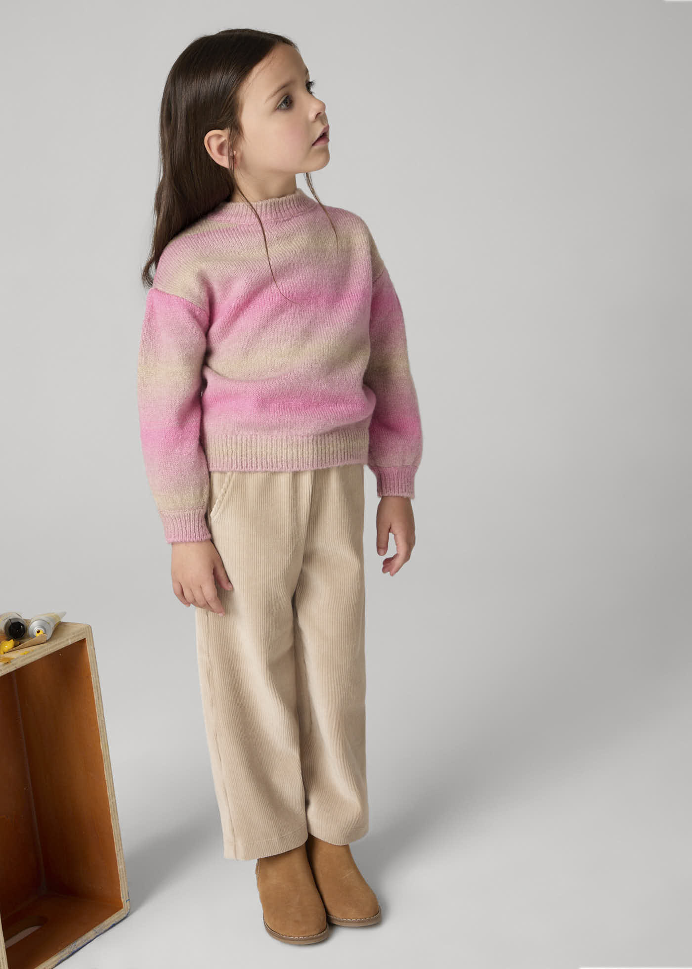 Girl Gradient Striped Jumper