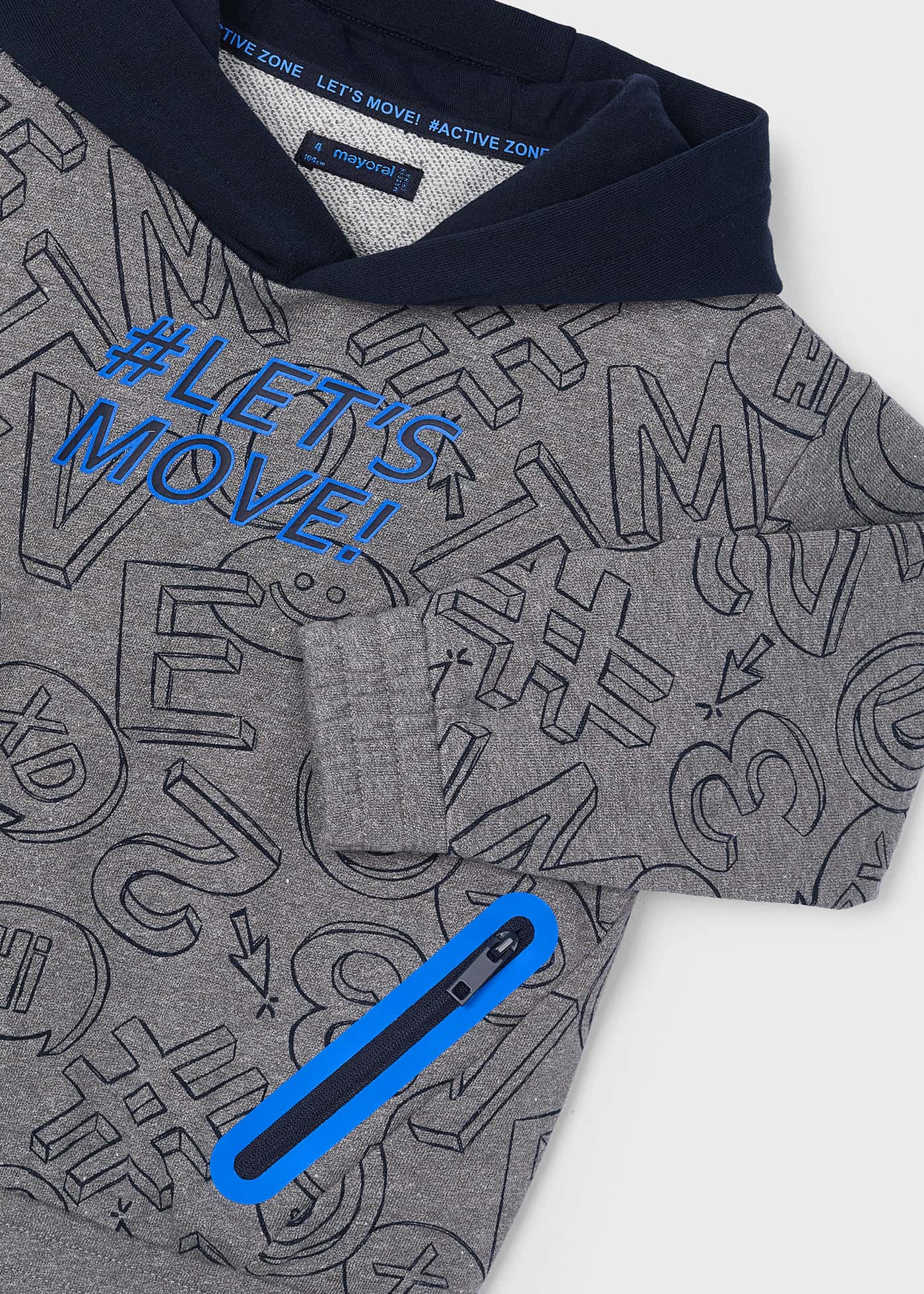 Boy Contrast Print Hoodie